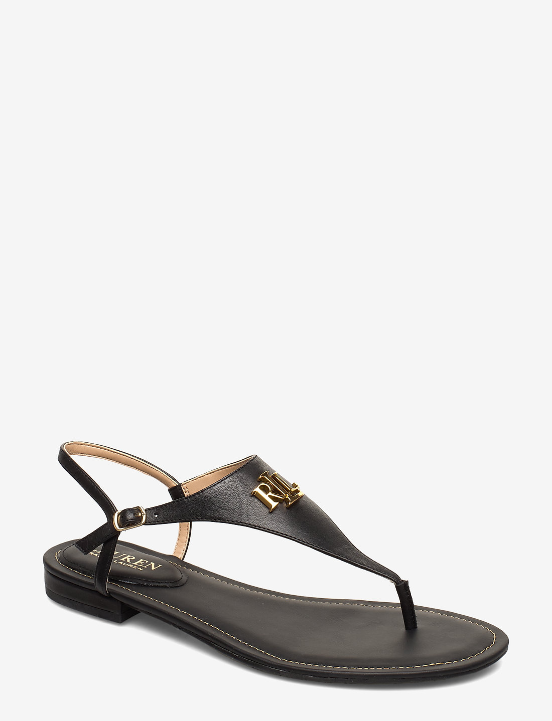 Lauren Ralph Lauren Ellington Leather Sandal Flat sandals Boozt