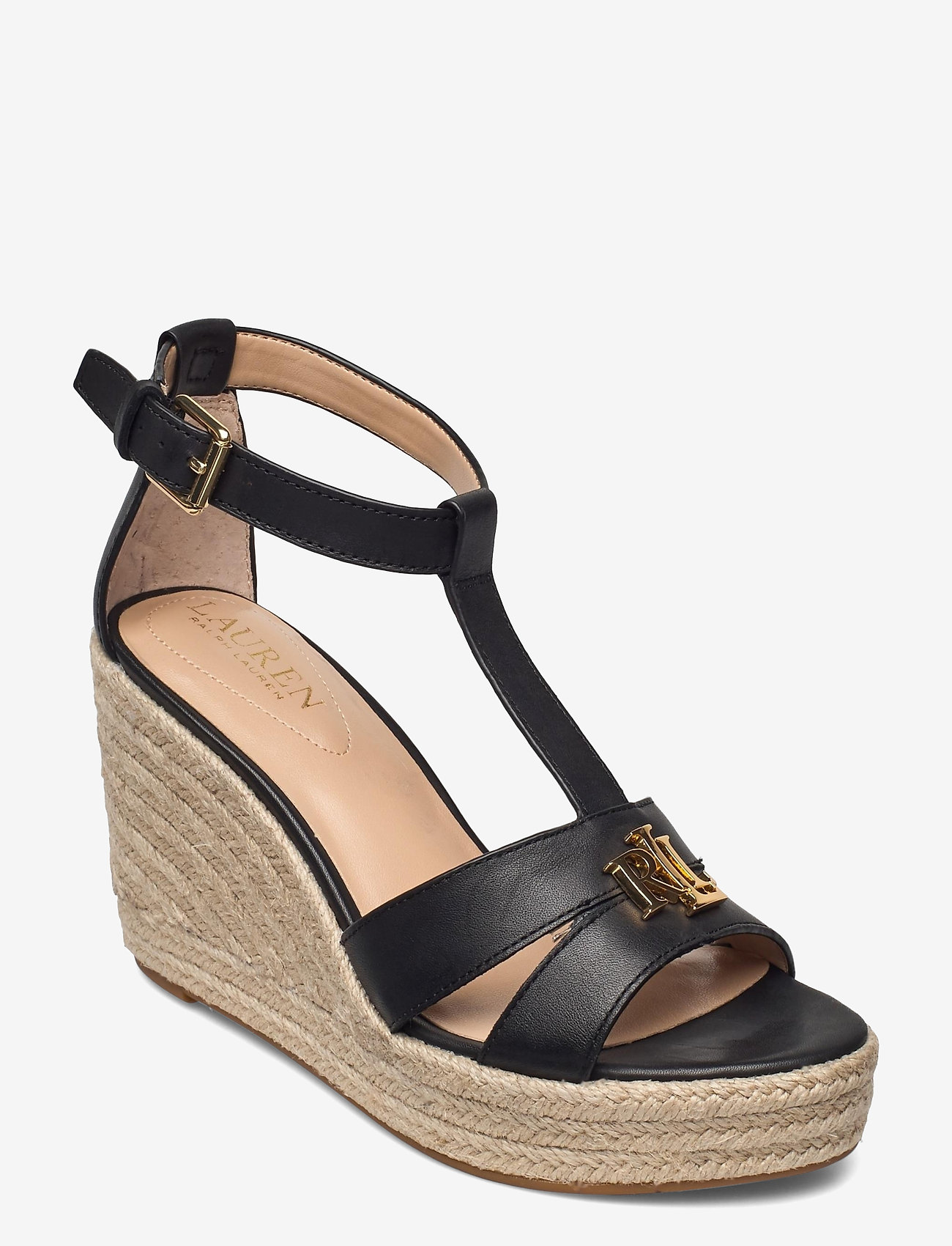 Lauren Ralph Lauren - Hale Burnished Leather Sandal - black - 0