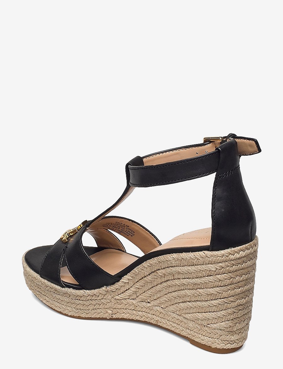 Lauren Ralph Lauren - Hale Burnished Leather Sandal - black - 2