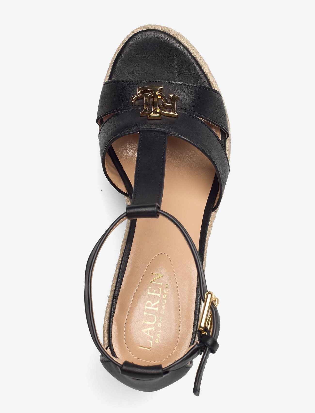 Lauren Ralph Lauren - Hale Burnished Leather Sandal - black - 3