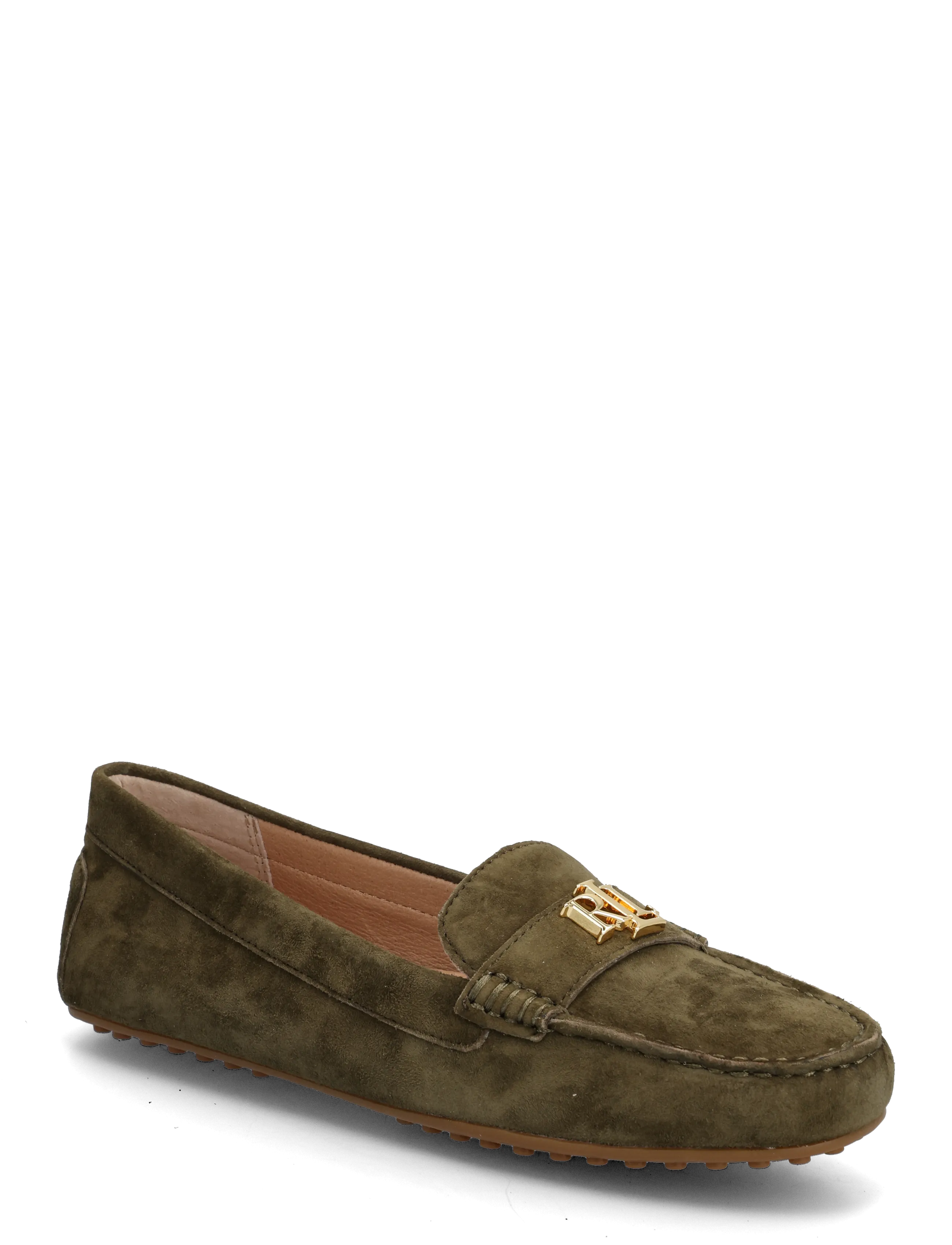 Lauren Ralph Kidsuede-Barnsbury-Fl-Csl, 41, Flats, Khakigrün - Loafers, Frauen
