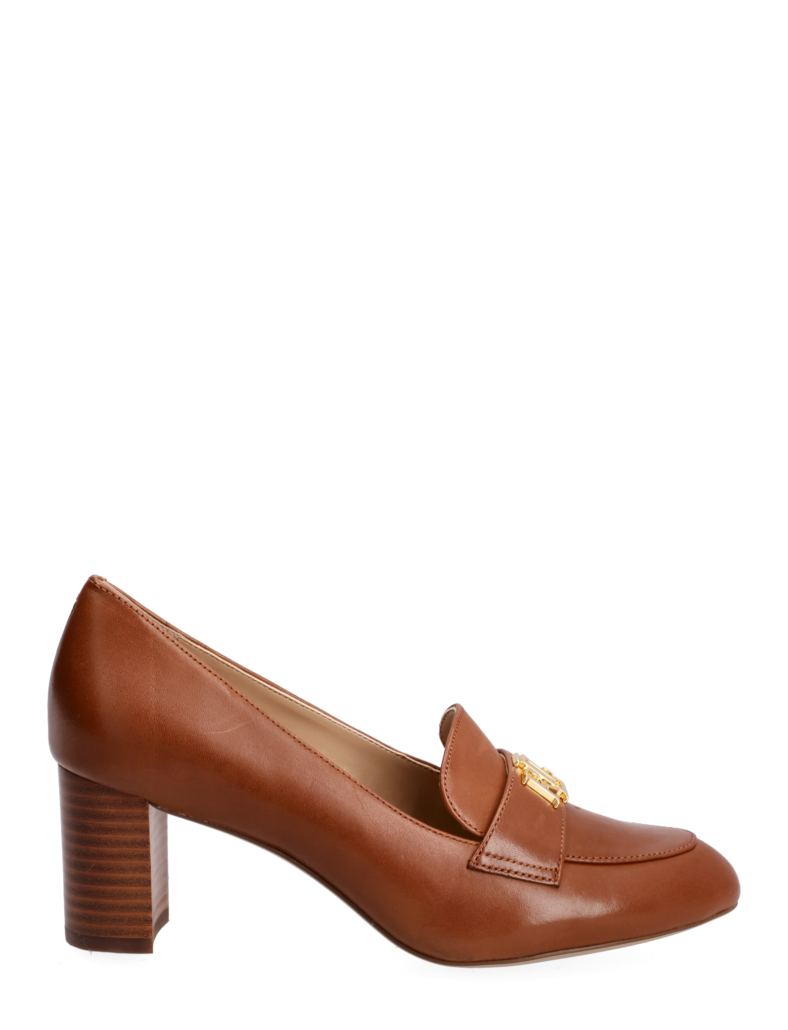 Lauren Ralph Lauren - Brendi Burnished Leather Pump - deep saddle tan/ - 1