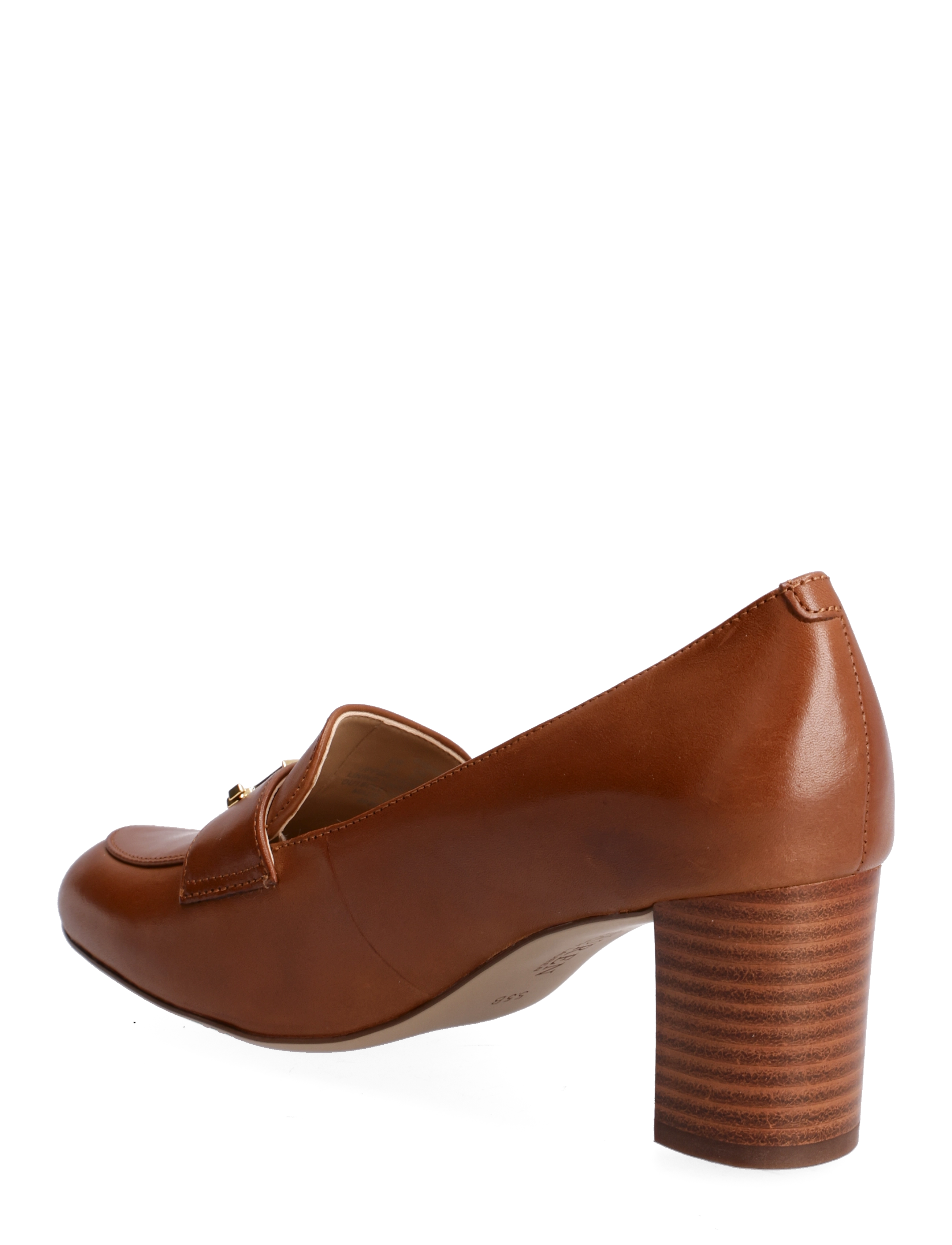 Lauren Ralph Lauren - Brendi Burnished Leather Pump - deep saddle tan/ - 2