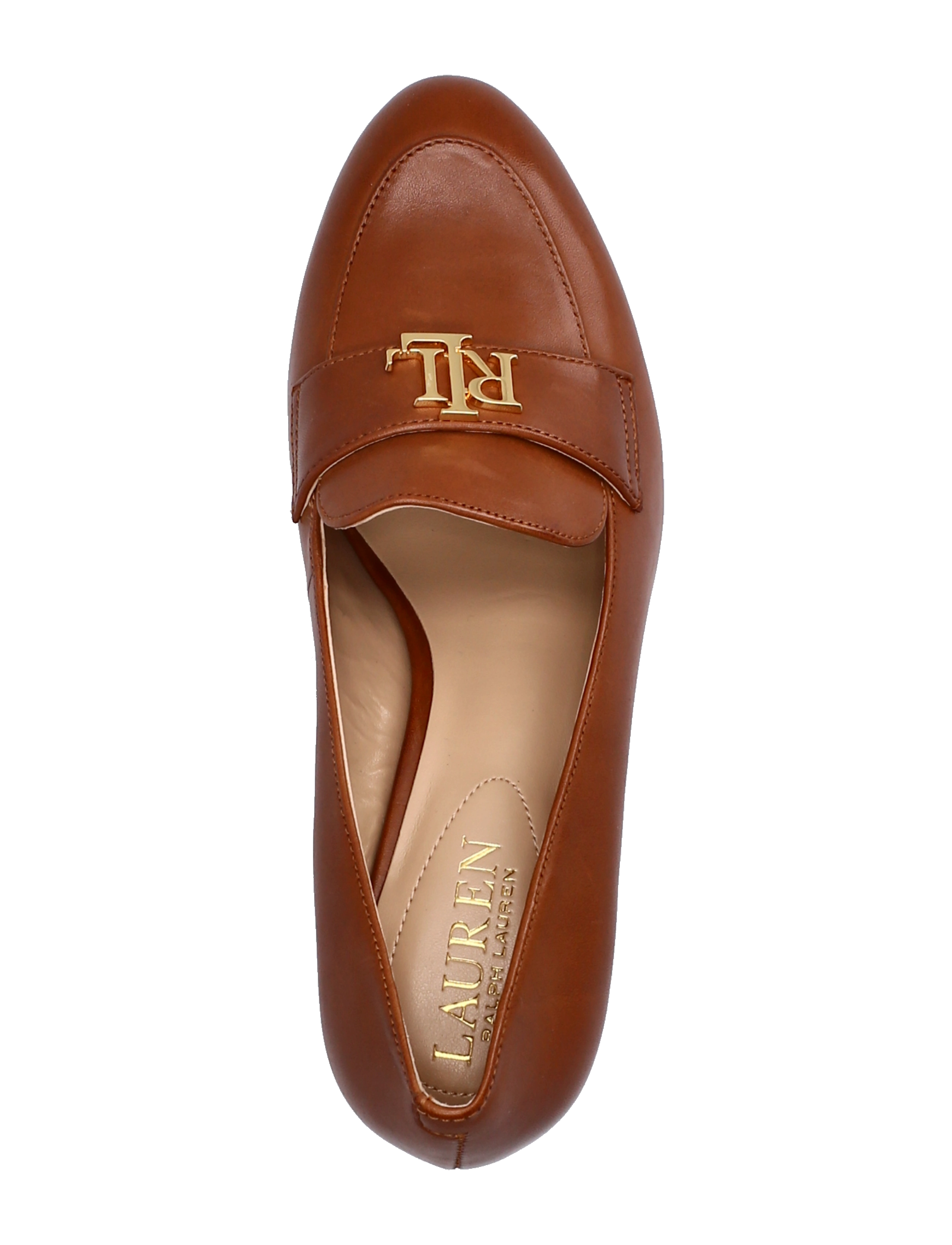 Lauren Ralph Lauren - Brendi Burnished Leather Pump - deep saddle tan/ - 3
