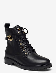 Lauren Ralph Lauren - Eldridge Burnished Leather Boot - Šņorējami zābaki - black - 0
