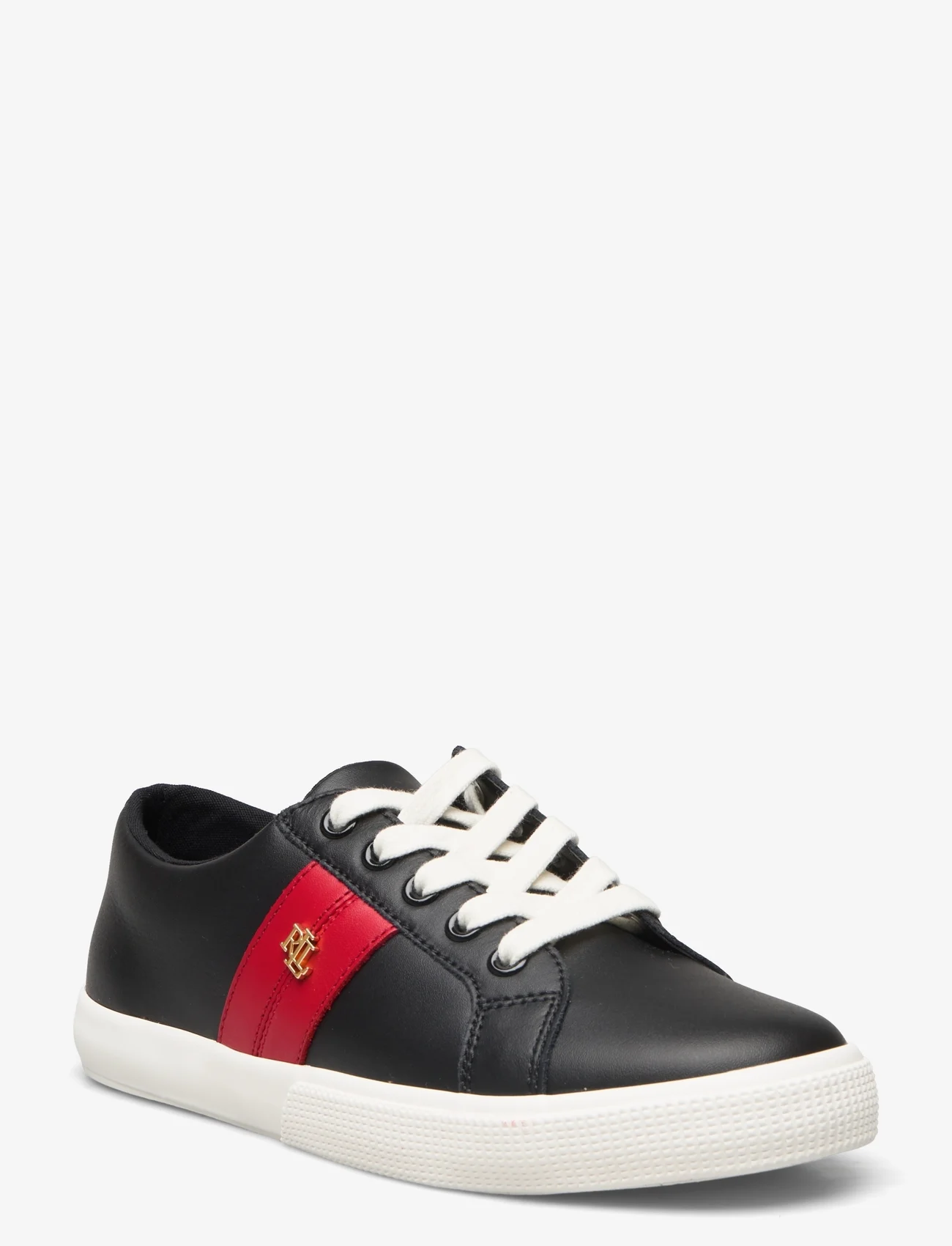 Lauren Ralph Lauren - Janson II Action Leather Sneaker - sportiniai bateliai žemu aulu - black/martin red - 0