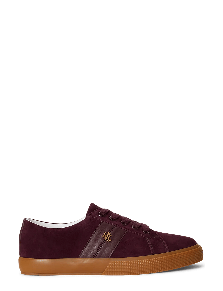 Lauren Ralph Lauren - KIDSUEDE/SOFTNAPPA-JANSON II-SK-VLC - niedrige sneaker - dark garnet/dark - 0