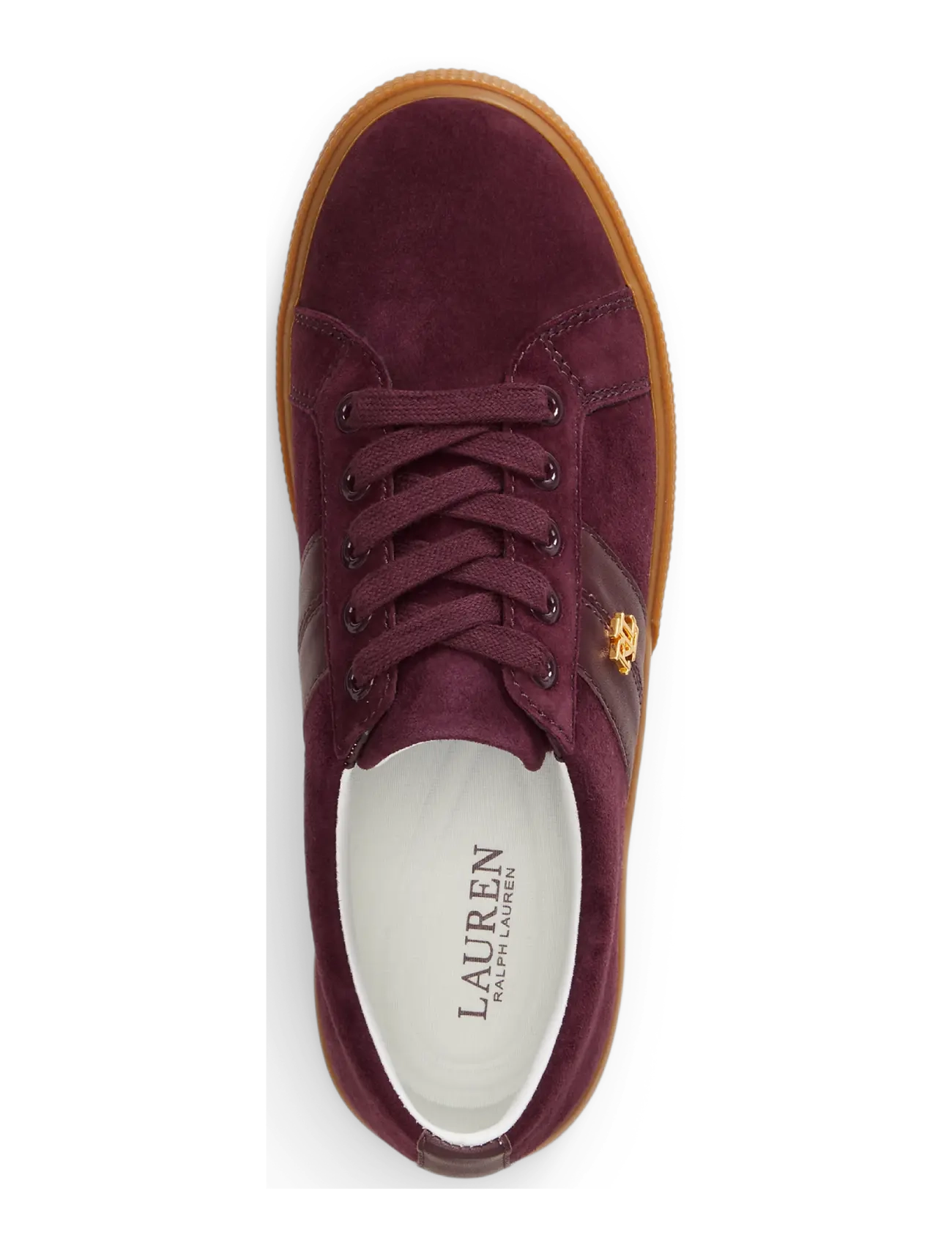 Lauren Ralph Lauren - KIDSUEDE/SOFTNAPPA-JANSON II-SK-VLC - niedrige sneaker - dark garnet/dark - 2