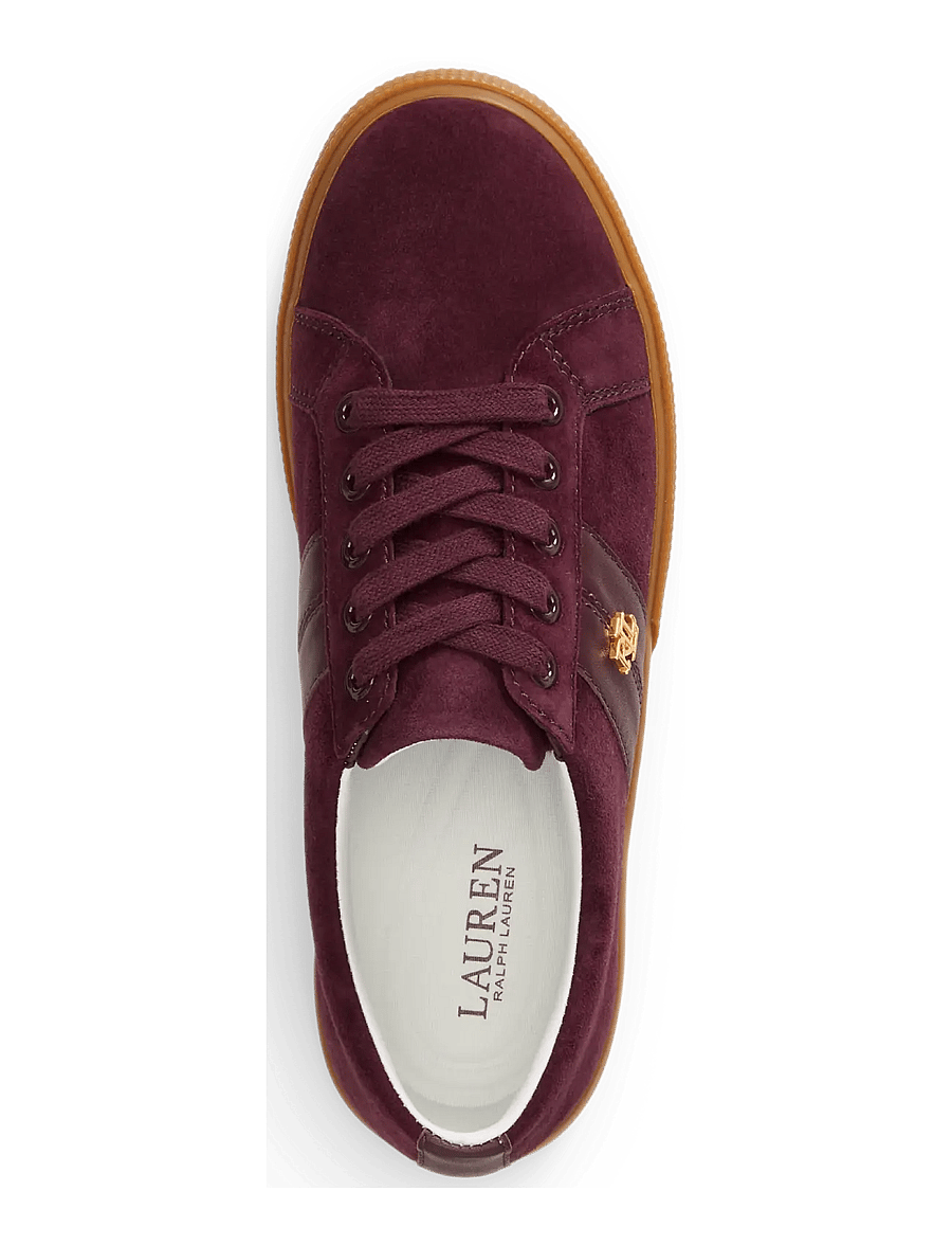 Lauren Ralph Lauren - KIDSUEDE/SOFTNAPPA-JANSON II-SK-VLC - niedrige sneaker - dark garnet/dark - 2