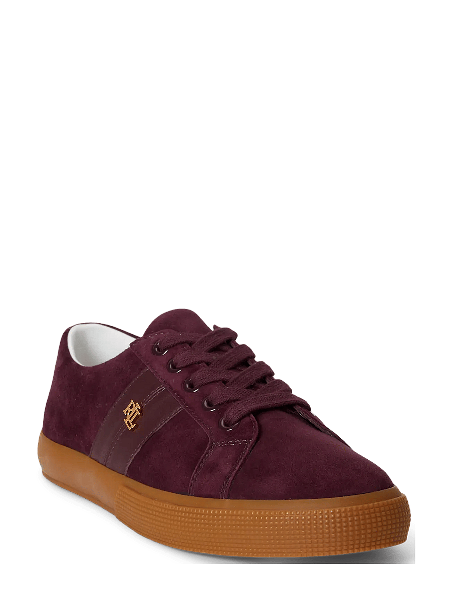 Lauren Ralph Lauren - KIDSUEDE/SOFTNAPPA-JANSON II-SK-VLC - niedrige sneaker - dark garnet/dark - 3