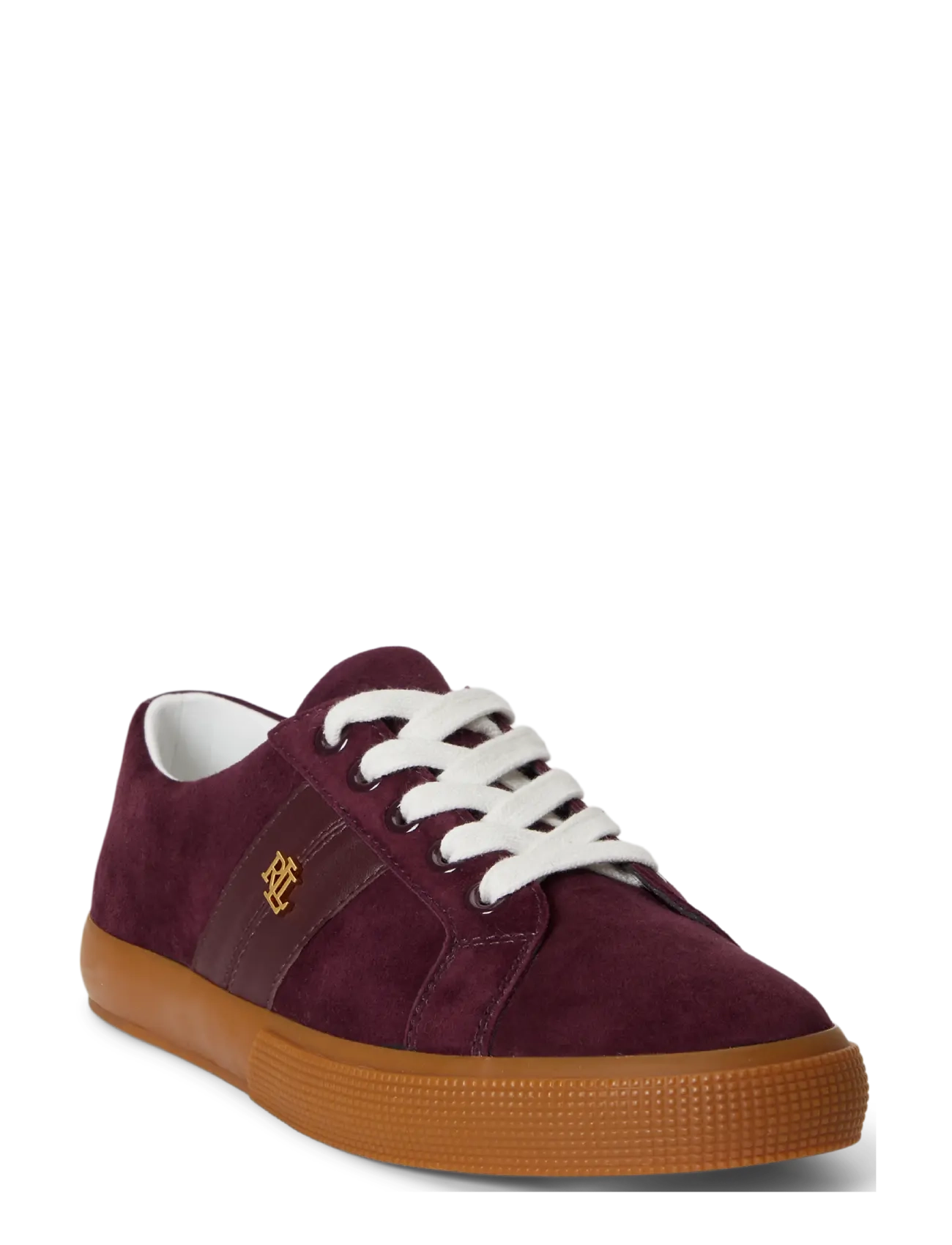 Lauren Ralph Lauren - KIDSUEDE/SOFTNAPPA-JANSON II-SK-VLC - niedrige sneaker - dark garnet/dark - 4