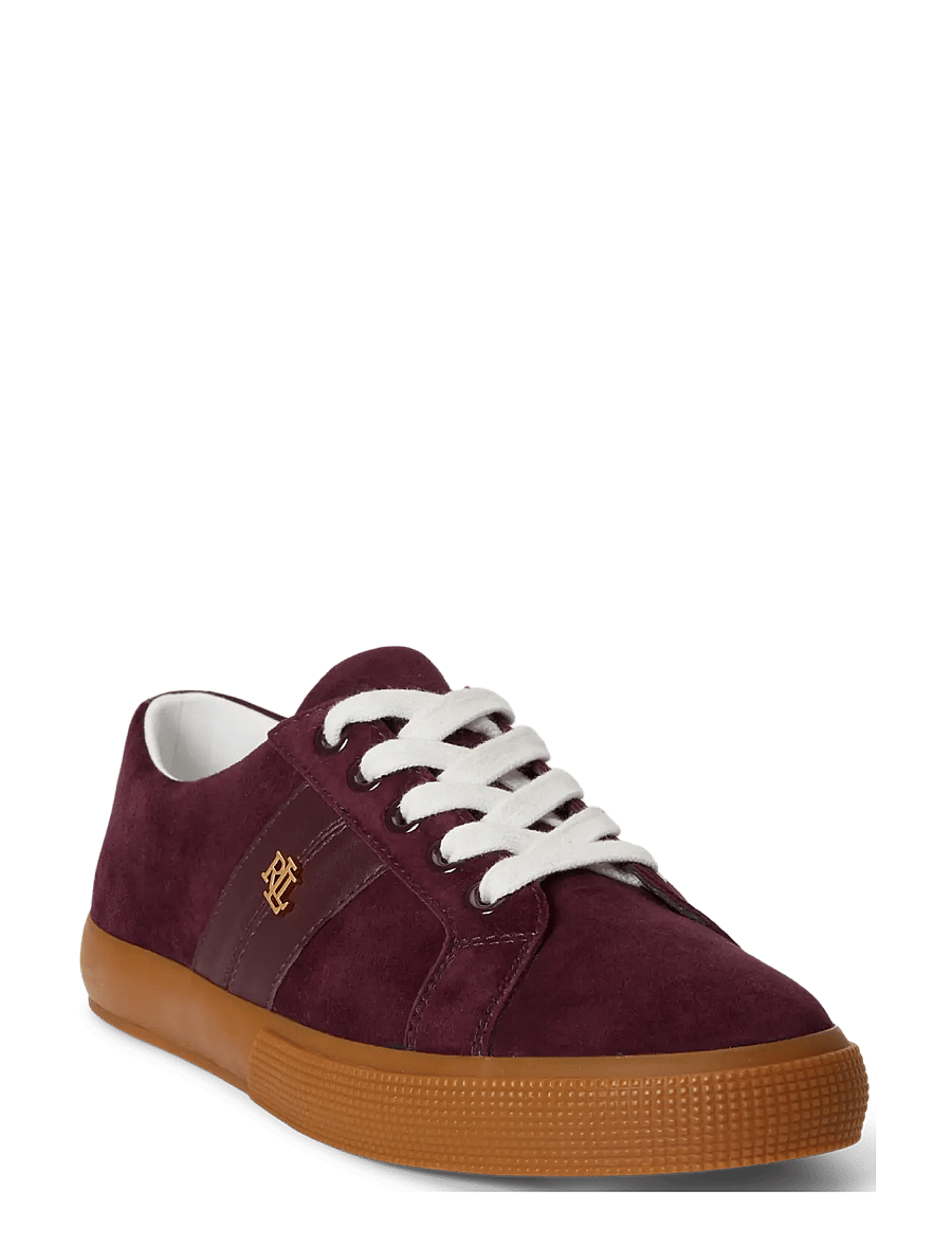 Lauren Ralph Lauren - KIDSUEDE/SOFTNAPPA-JANSON II-SK-VLC - niedrige sneaker - dark garnet/dark - 4