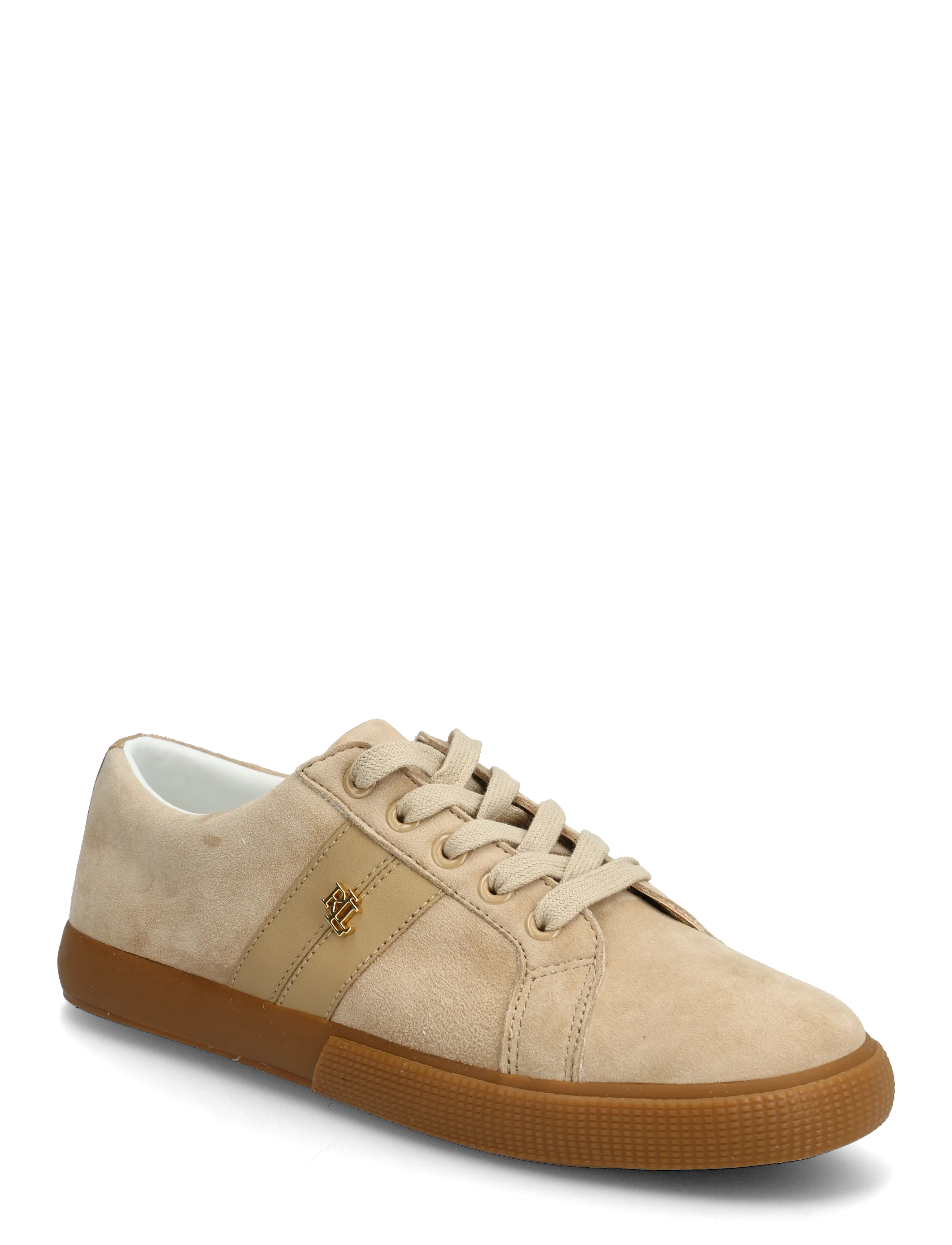 Lauren Ralph Lauren Janson II Suede & Nappa Leather Sneaker - Transitional Layering - TAN/TAN / beige