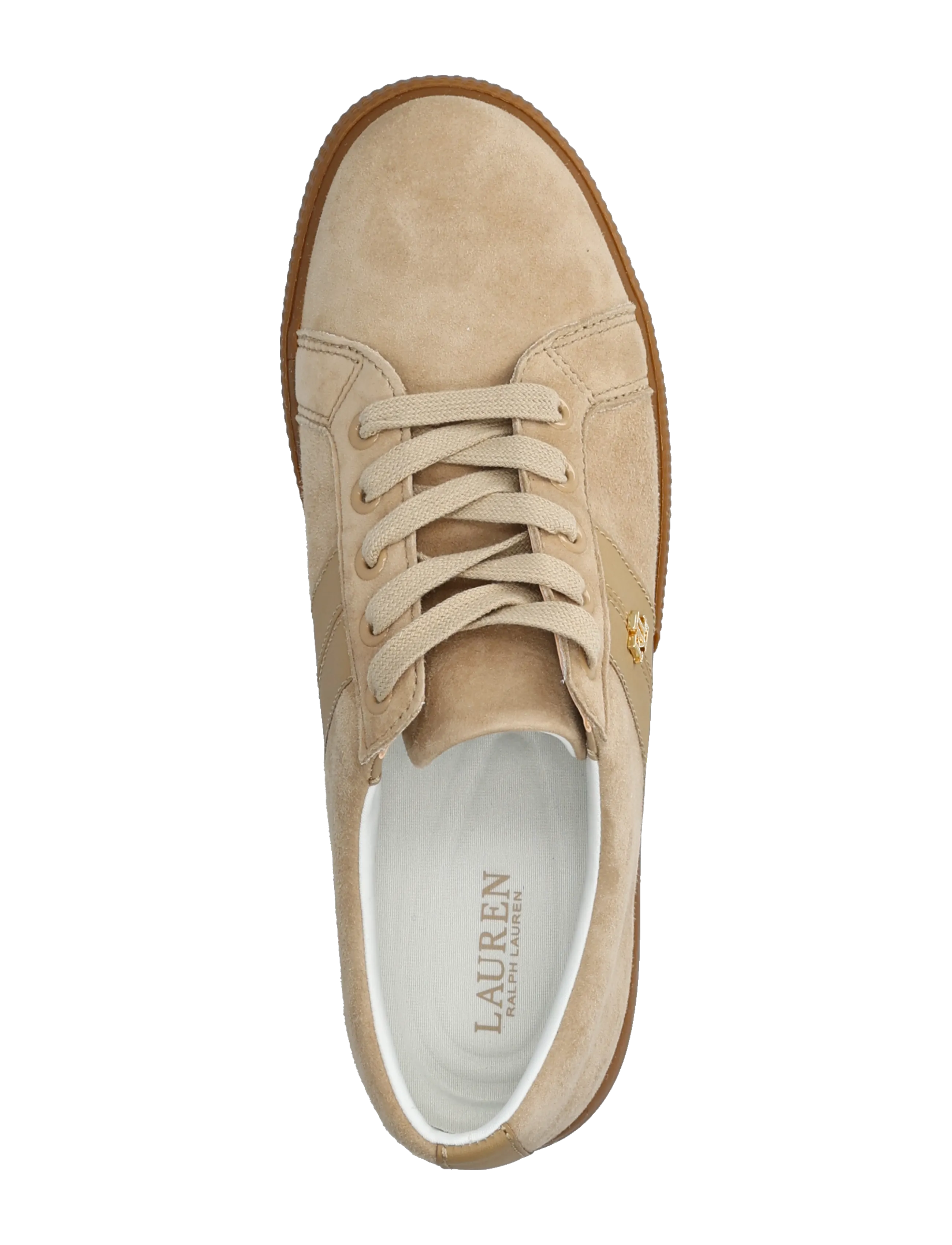 Lauren Ralph Lauren - Janson II Suede & Nappa Leather Sneaker - baskets basses - tan/tan - 3