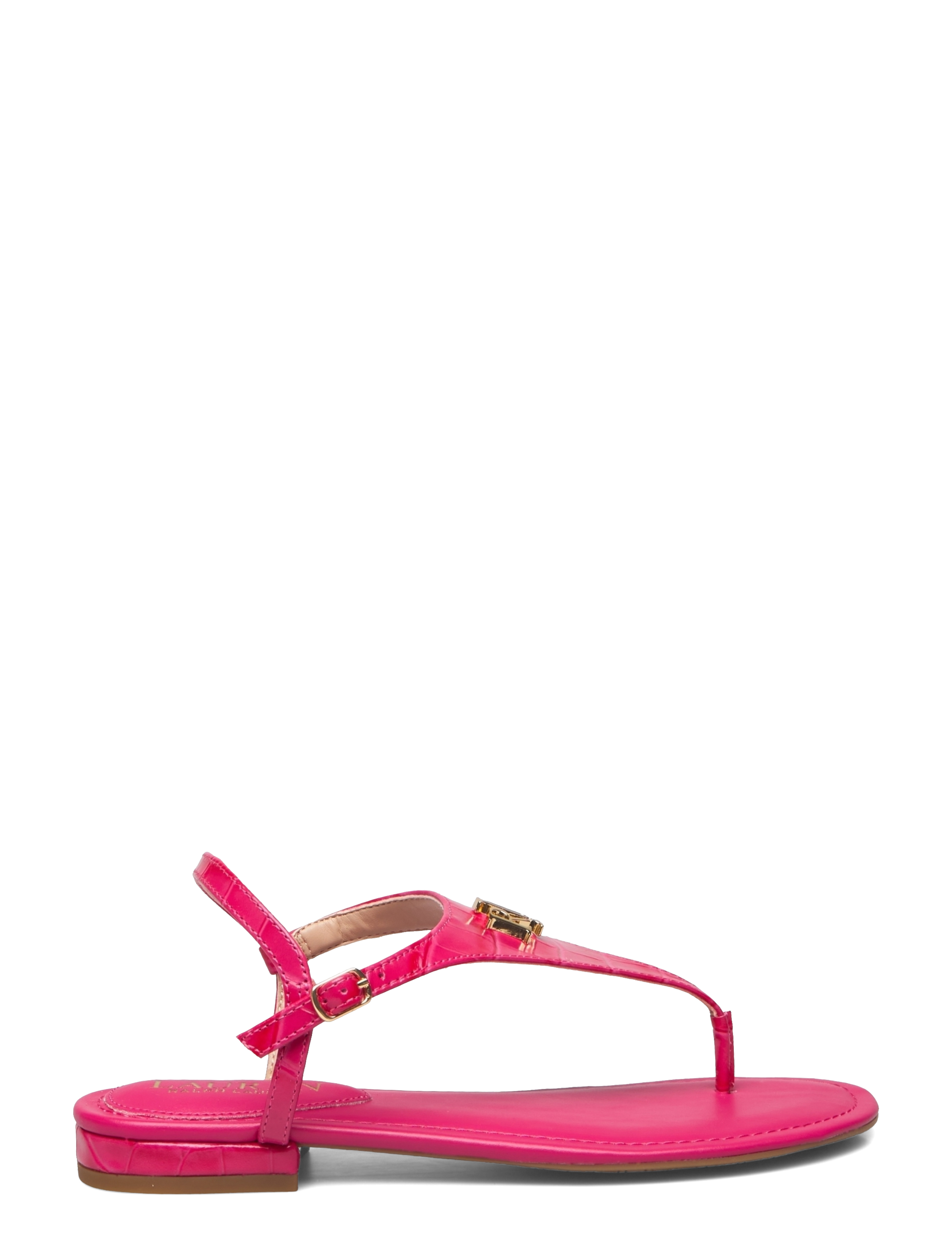 Lauren Ralph Lauren - Ellington Embossed Leather Sandal - sport pink - 1