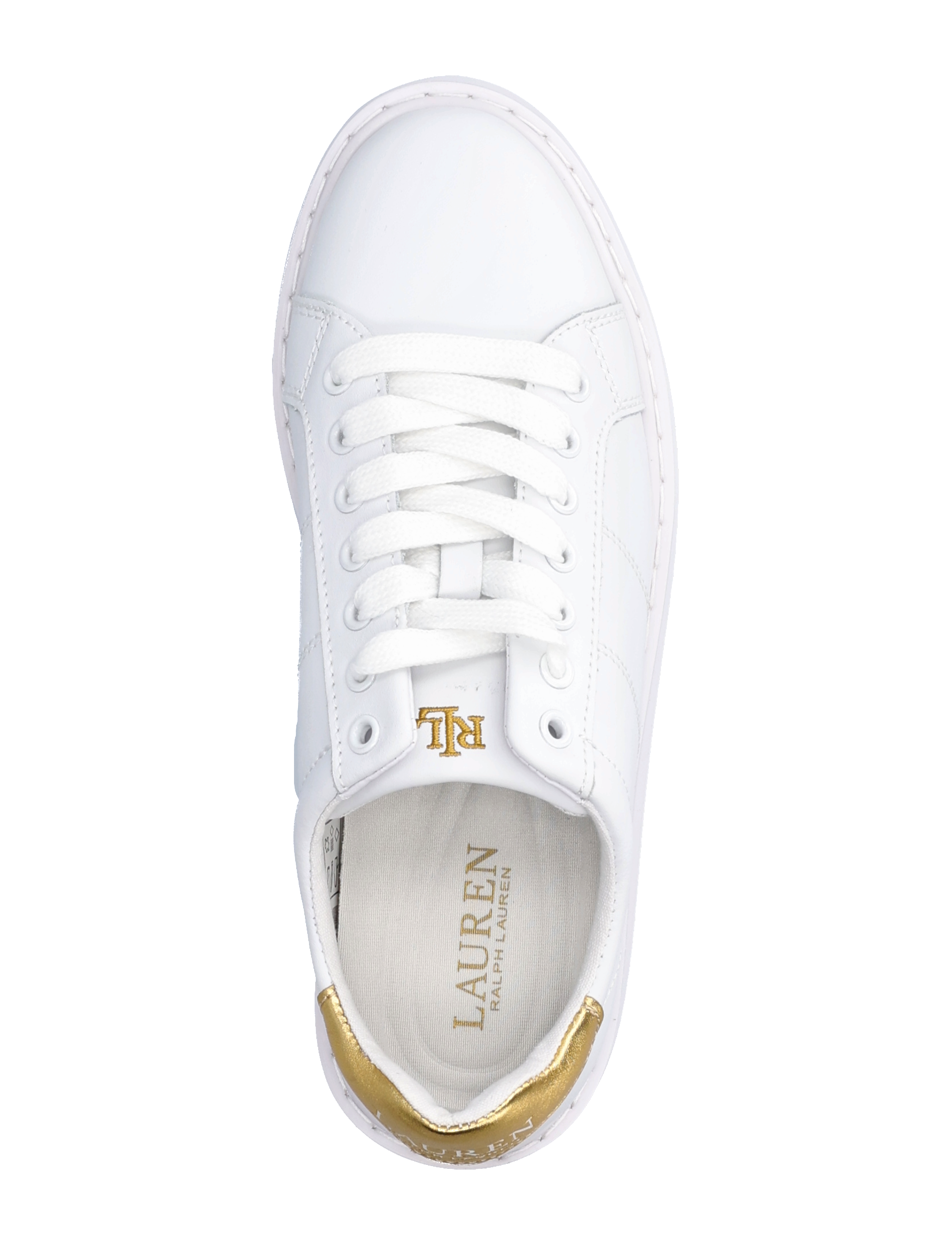 Lauren Ralph Lauren - Angeline IV Action Leather Sneaker - rl white/rl gold - 3