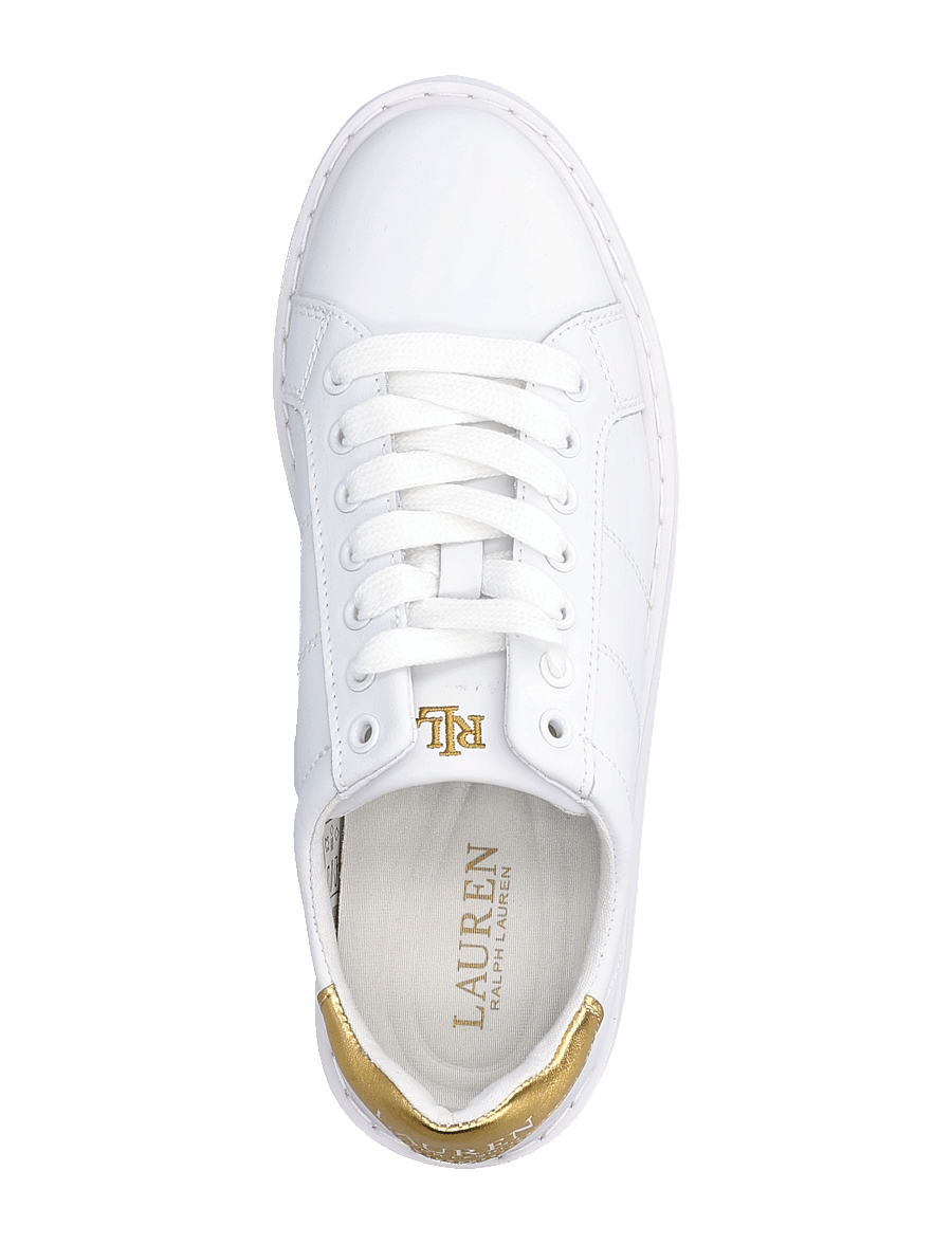 Lauren Ralph Lauren - Angeline IV Action Leather Sneaker - rl white/rl gold - 3