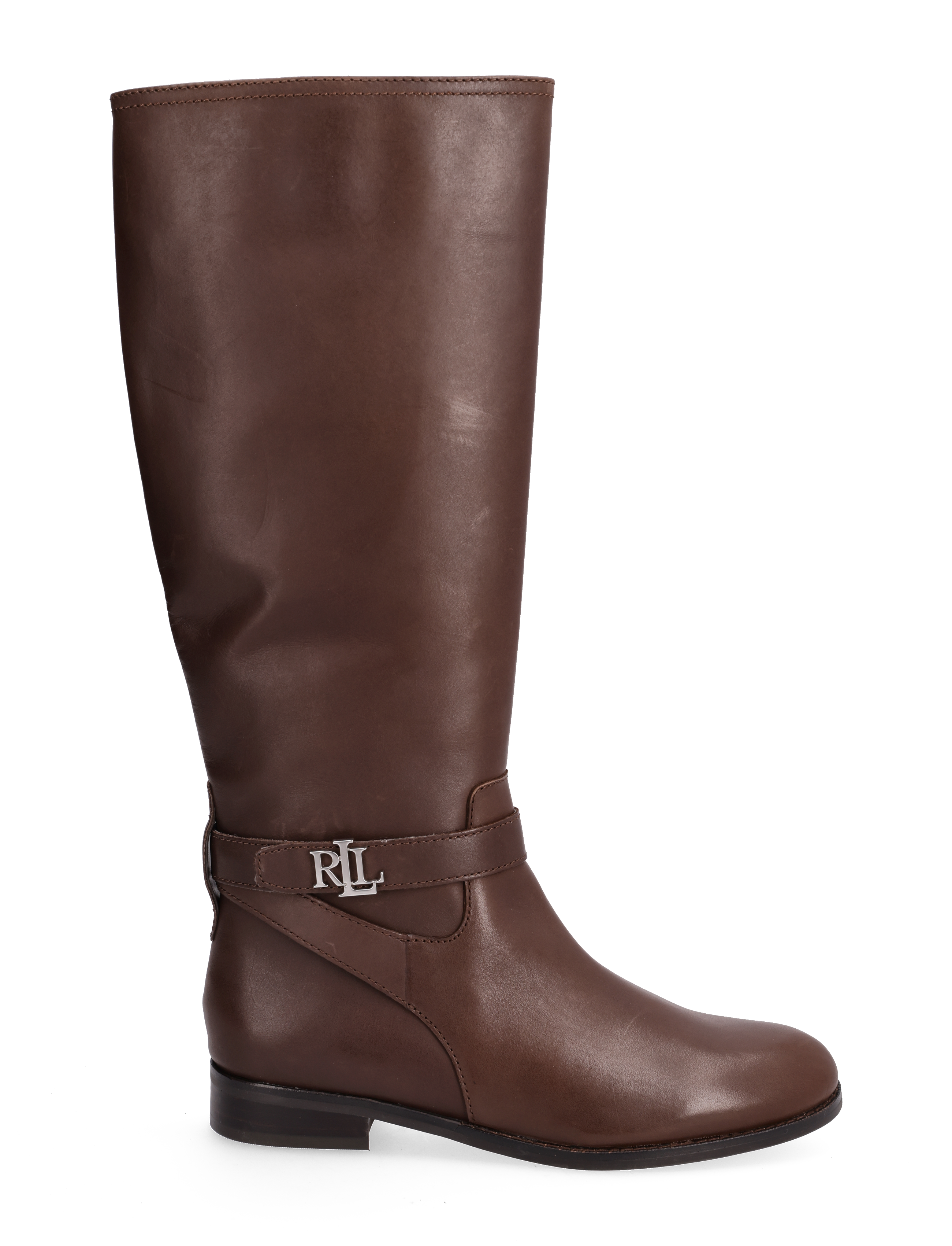 Lauren Ralph Lauren - Brittaney Burnished Leather Riding Boot - chestnut brown - 1