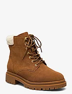 Carlee Suede Bootie - WHISKEY/NATURAL