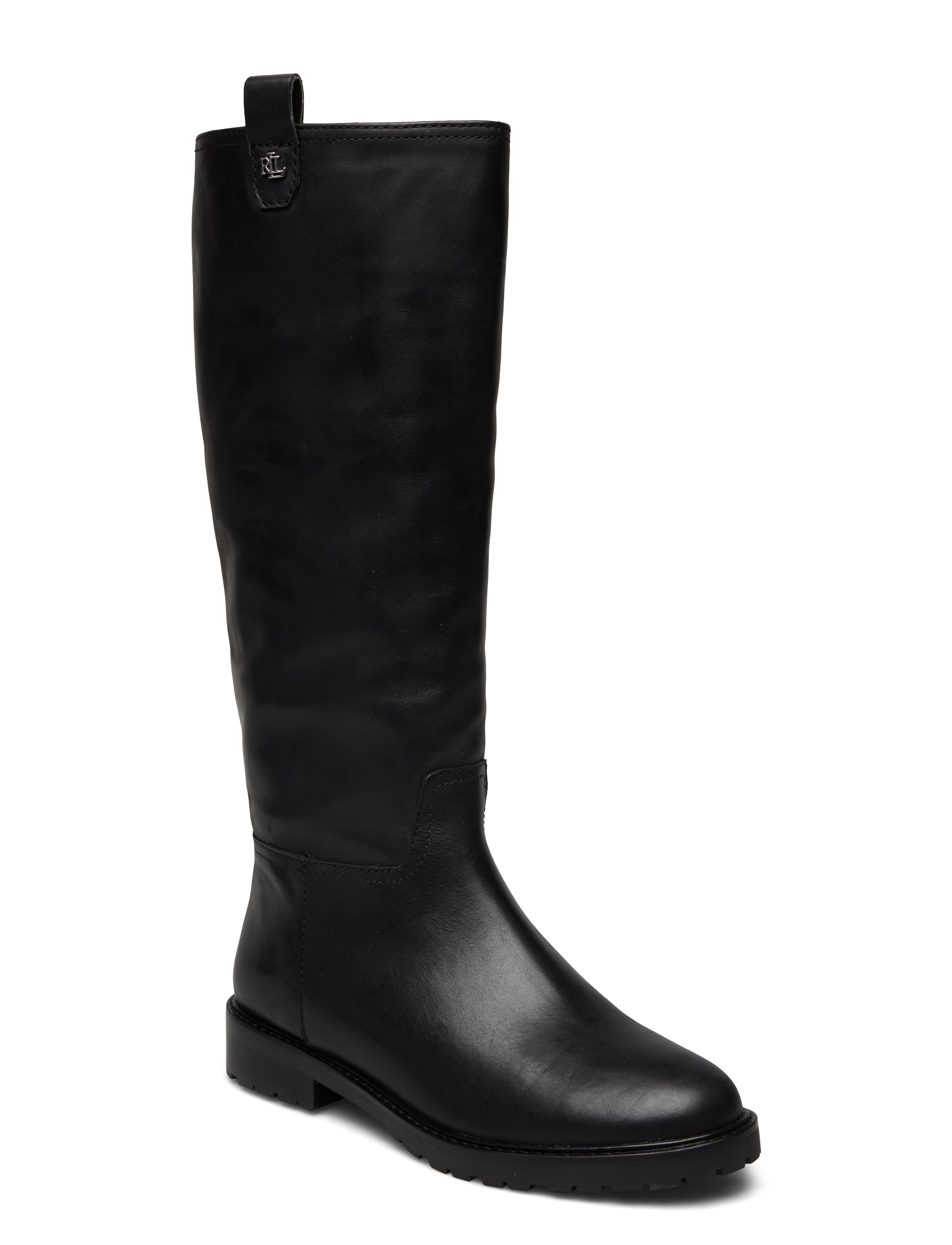 Lauren Ralph Lauren - Elden Burnished Leather Riding Boot - black - 0