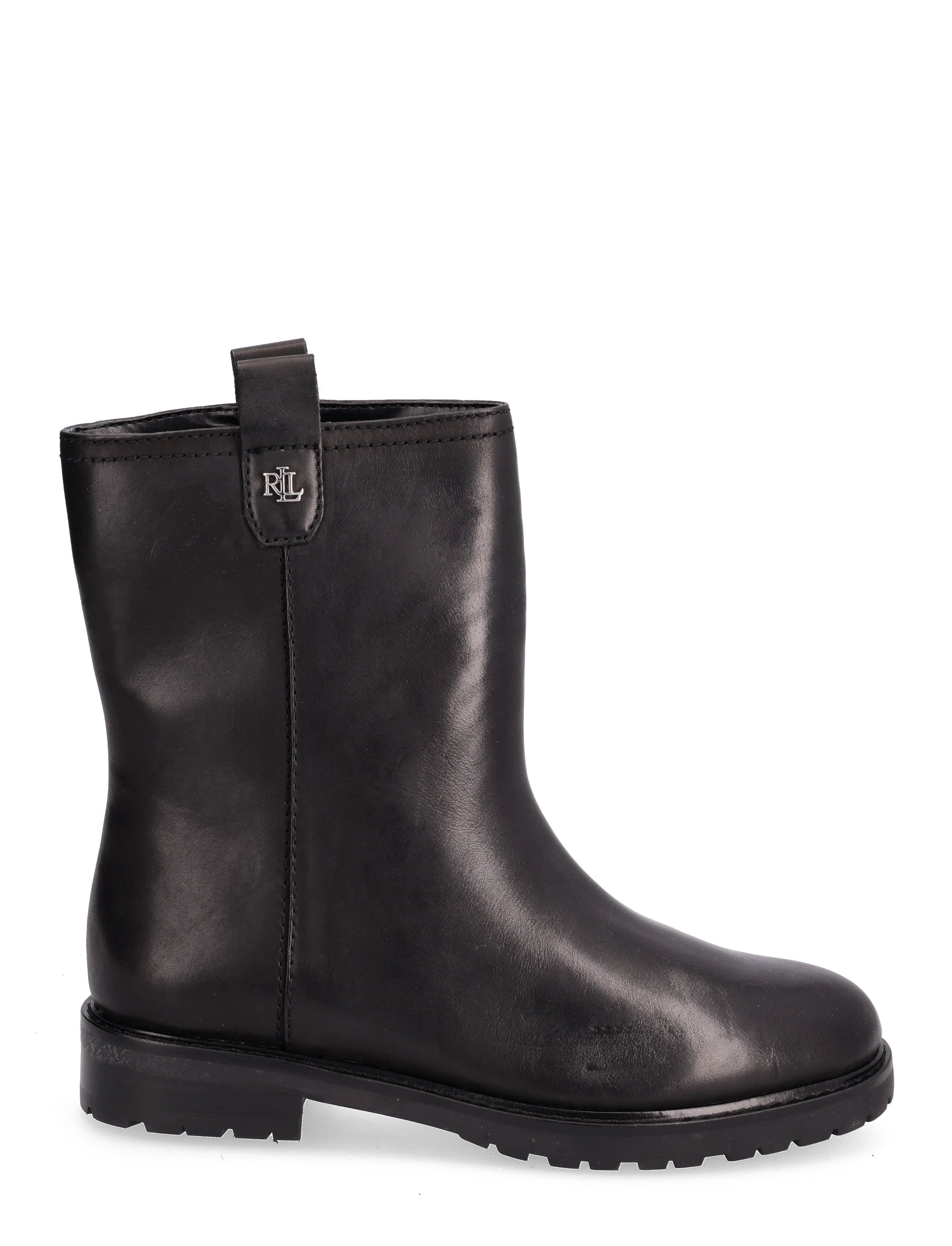 Lauren Ralph Lauren - Evelynn Burnished Leather Bootie - black - 1