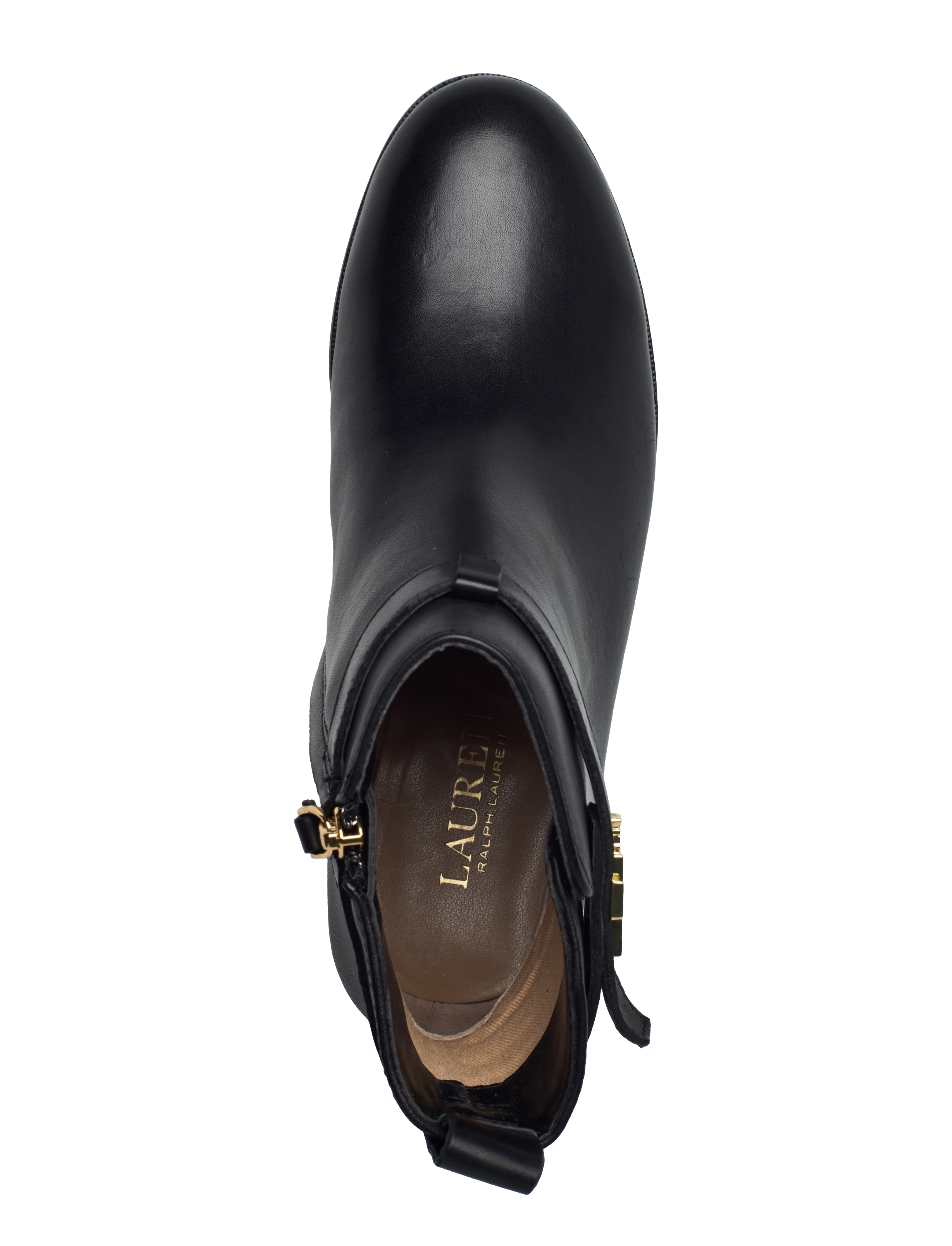 Lauren Ralph Lauren - Briele Burnished Leather Bootie - black - 3