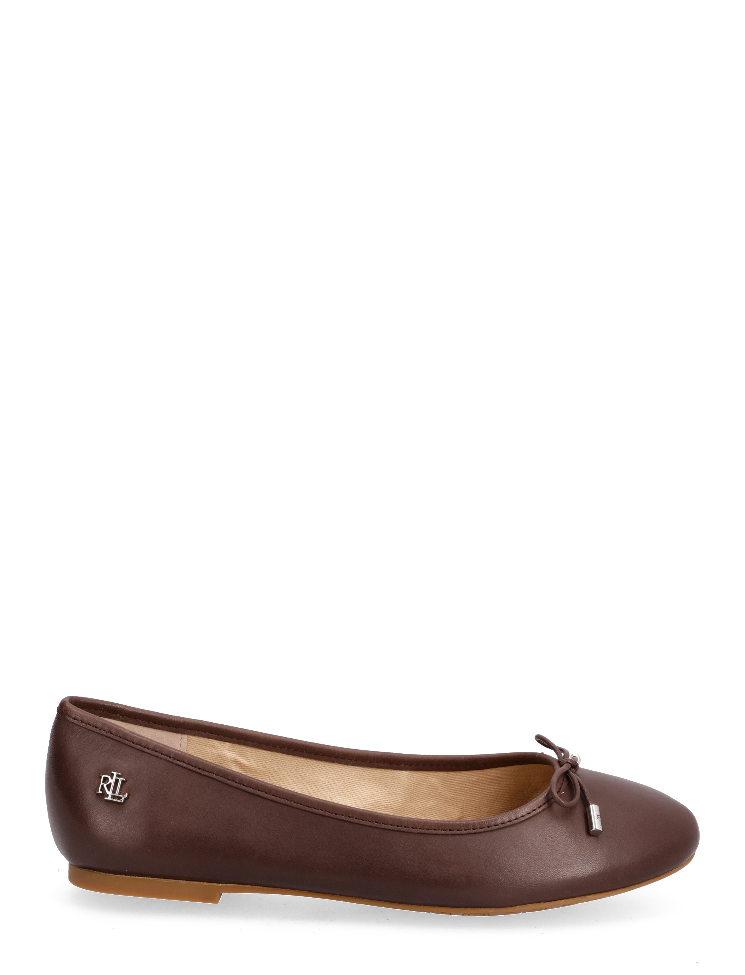 Lauren Ralph Lauren - Jayna Burnished Leather Flat - chestnut brown - 1