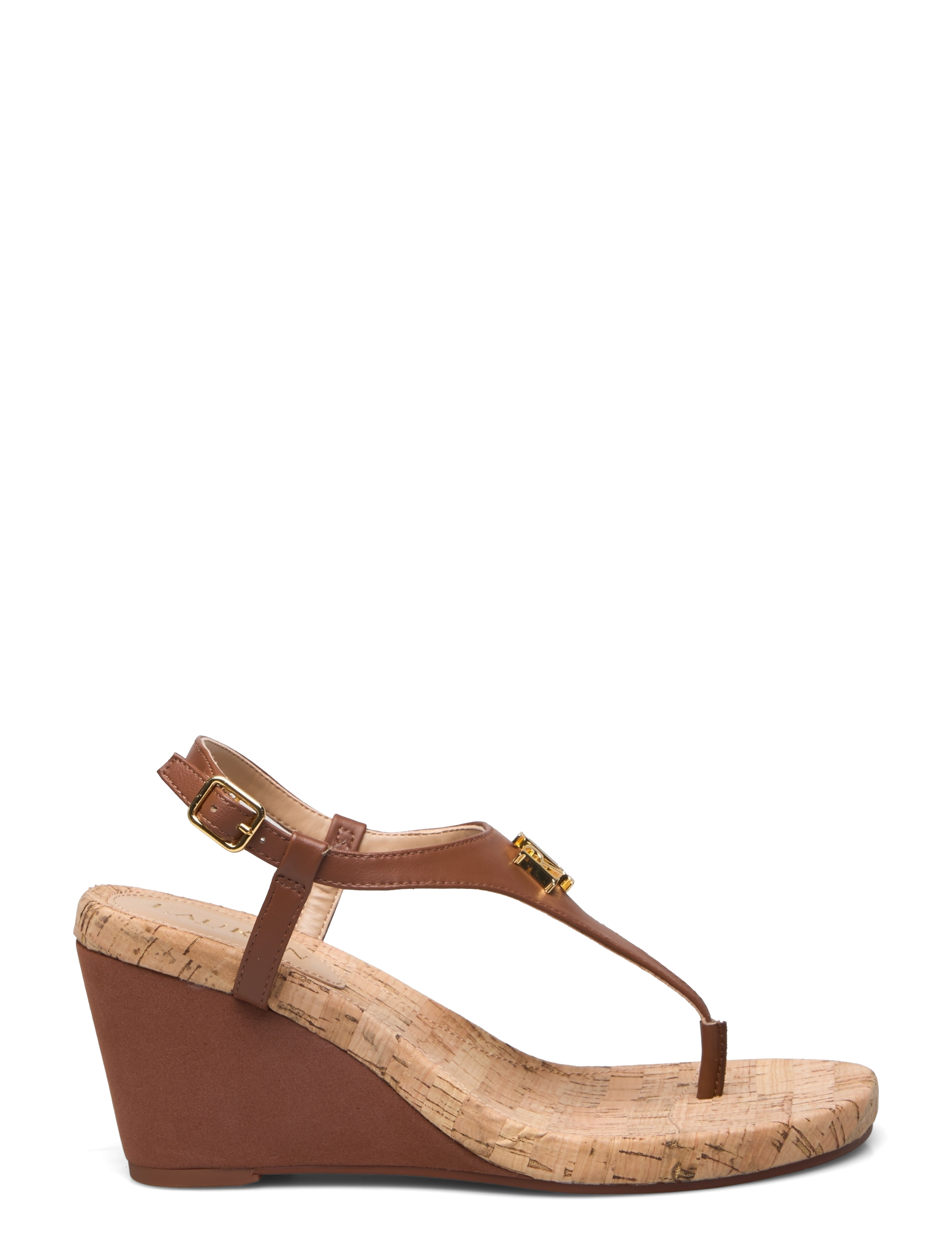 Lauren Ralph Lauren - Jeannie Faux-Leather Sandal - deep saddle tan - 1