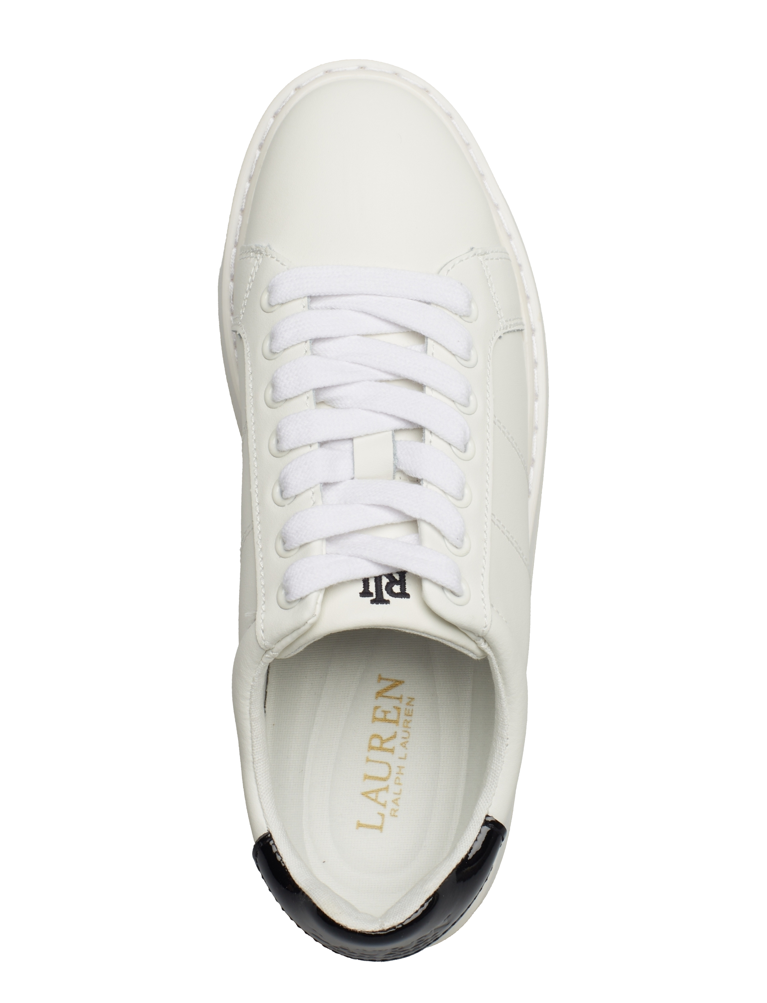 Lauren Ralph Lauren - Angeline IV Action Leather Sneaker - snow white/black - 3