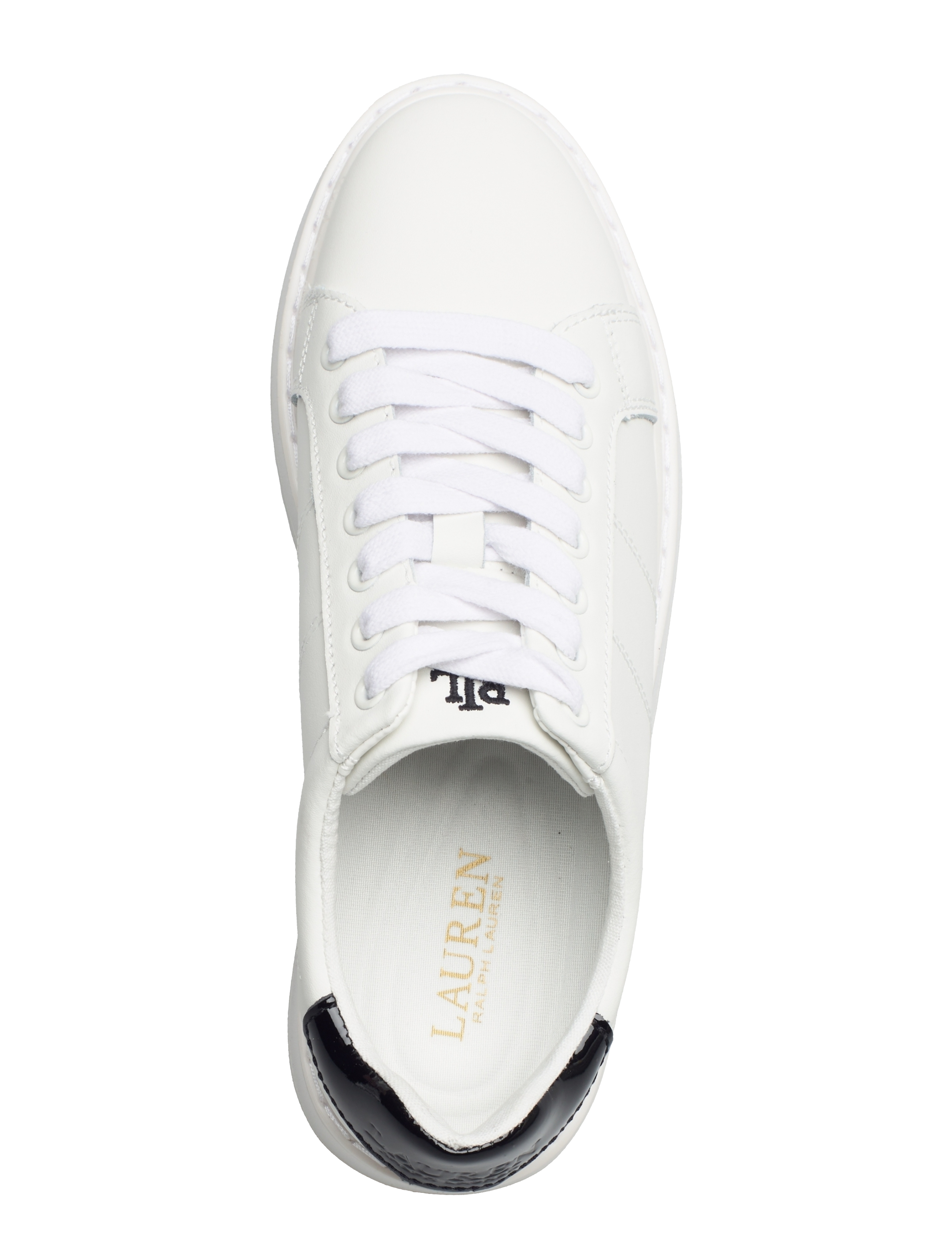Lauren Ralph Lauren - Angeline IV Action Leather Sneaker - snow white/black - 3