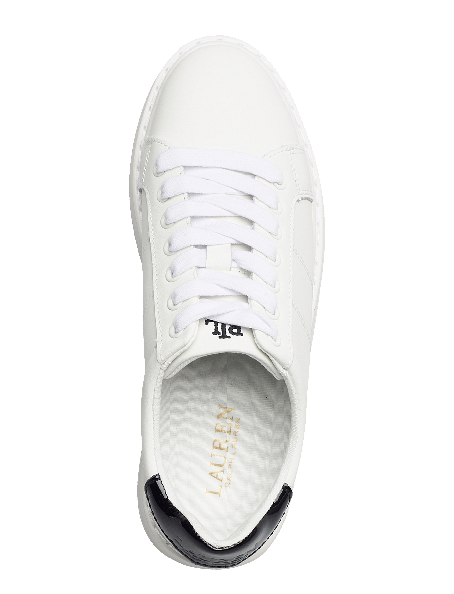 Lauren Ralph Lauren - Angeline IV Action Leather Sneaker - snow white/black - 3