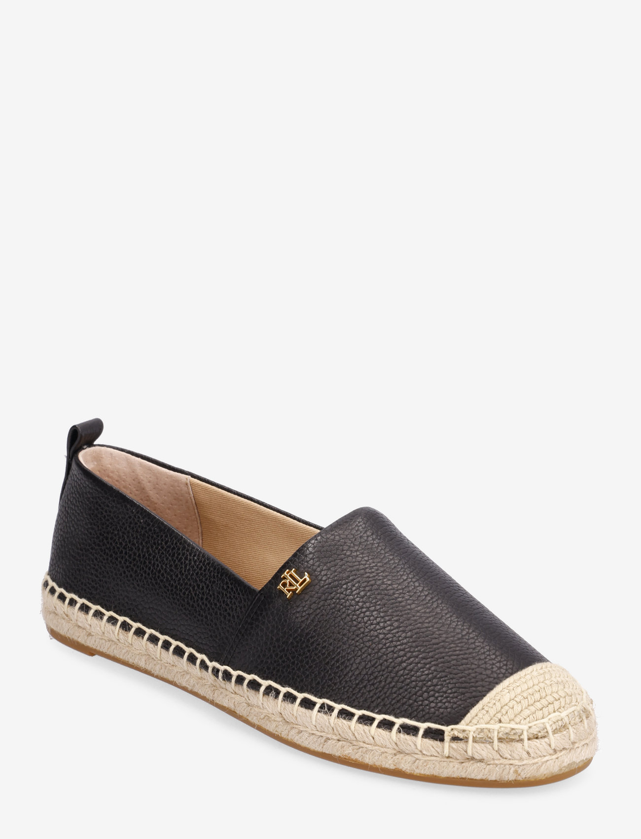 Lauren Ralph Lauren - Cameryn IV Tumbled Leather Espadrille - espadrilles - black - 0