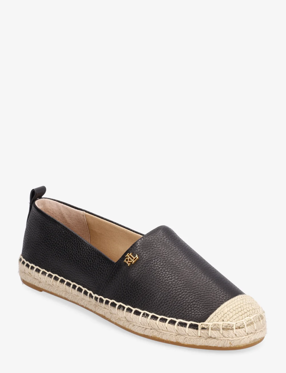 Lauren Ralph Lauren - Cameryn IV Tumbled Leather Espadrille - espadrillos - black - 0