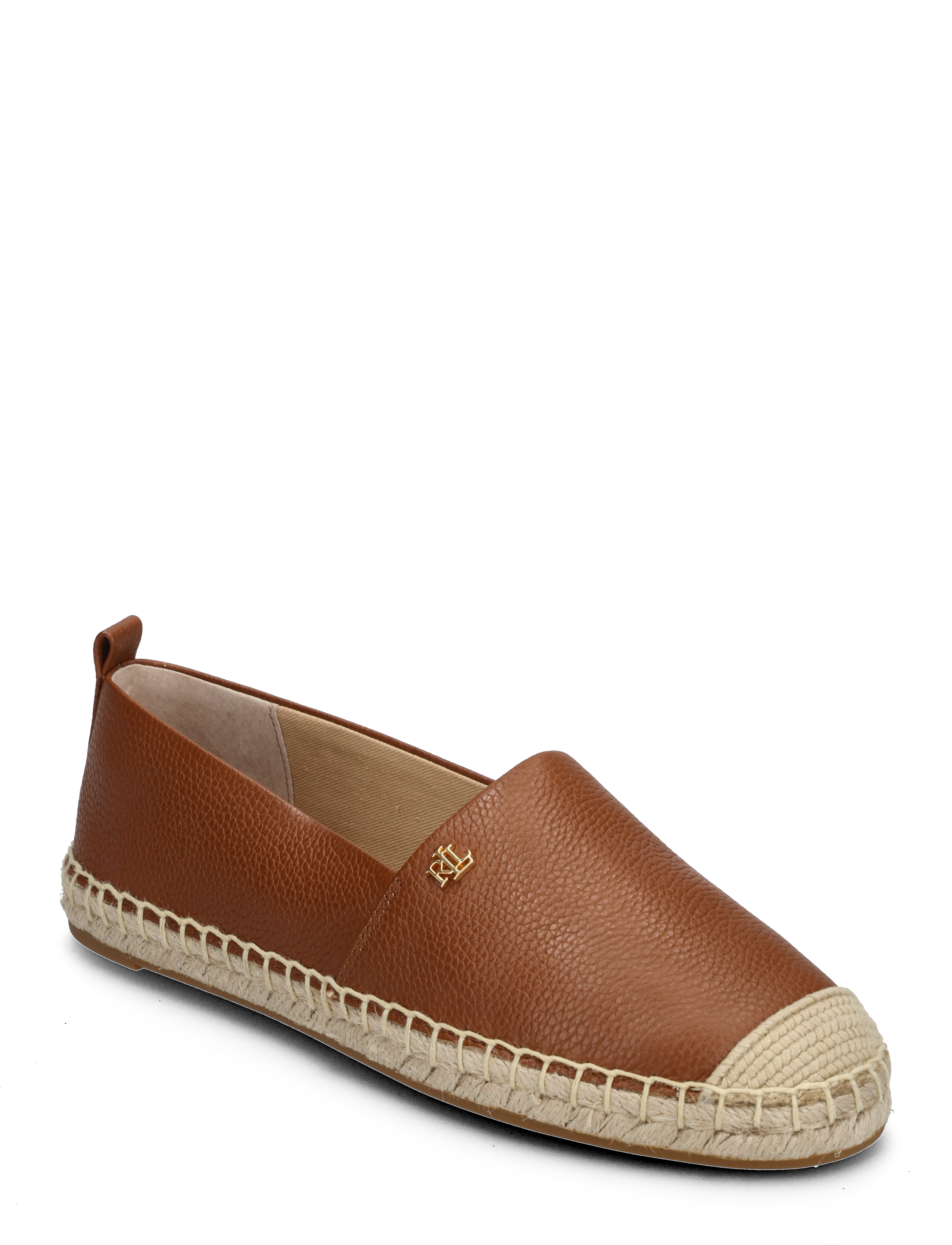 Lauren Ralph Lauren Cameryn IV Tumbled Leather Espadrille - Ralph Lauren - DEEP SADDLE TAN / brown