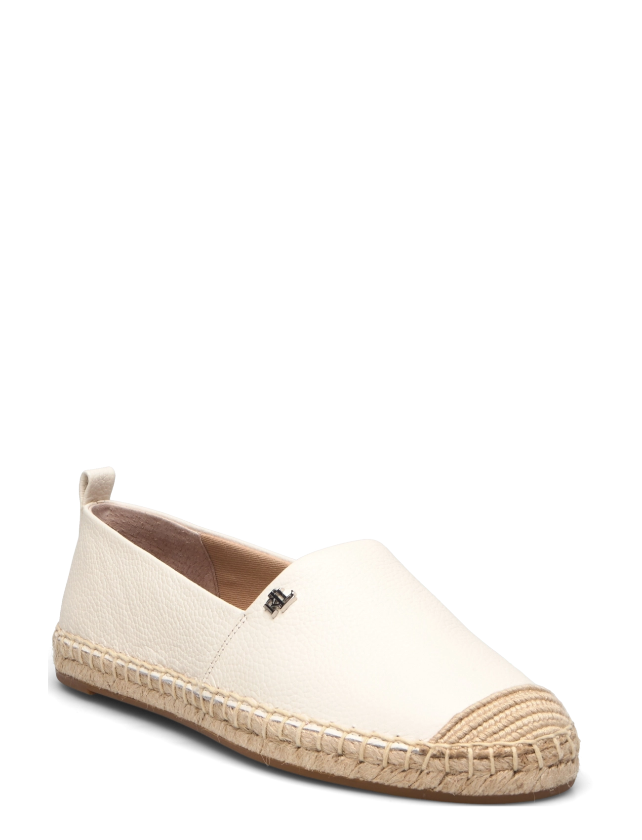Lauren Ralph Lauren Cameryn IV Tumbled Leather Espadrille - Espadrilles - SOFT WHITE / cream