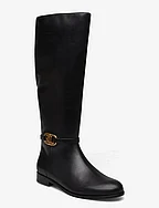 Bridgette Burnished Leather Tall Boot - BLACK