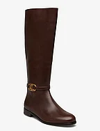 Bridgette Burnished Leather Tall Boot - CHESTNUT BROWN