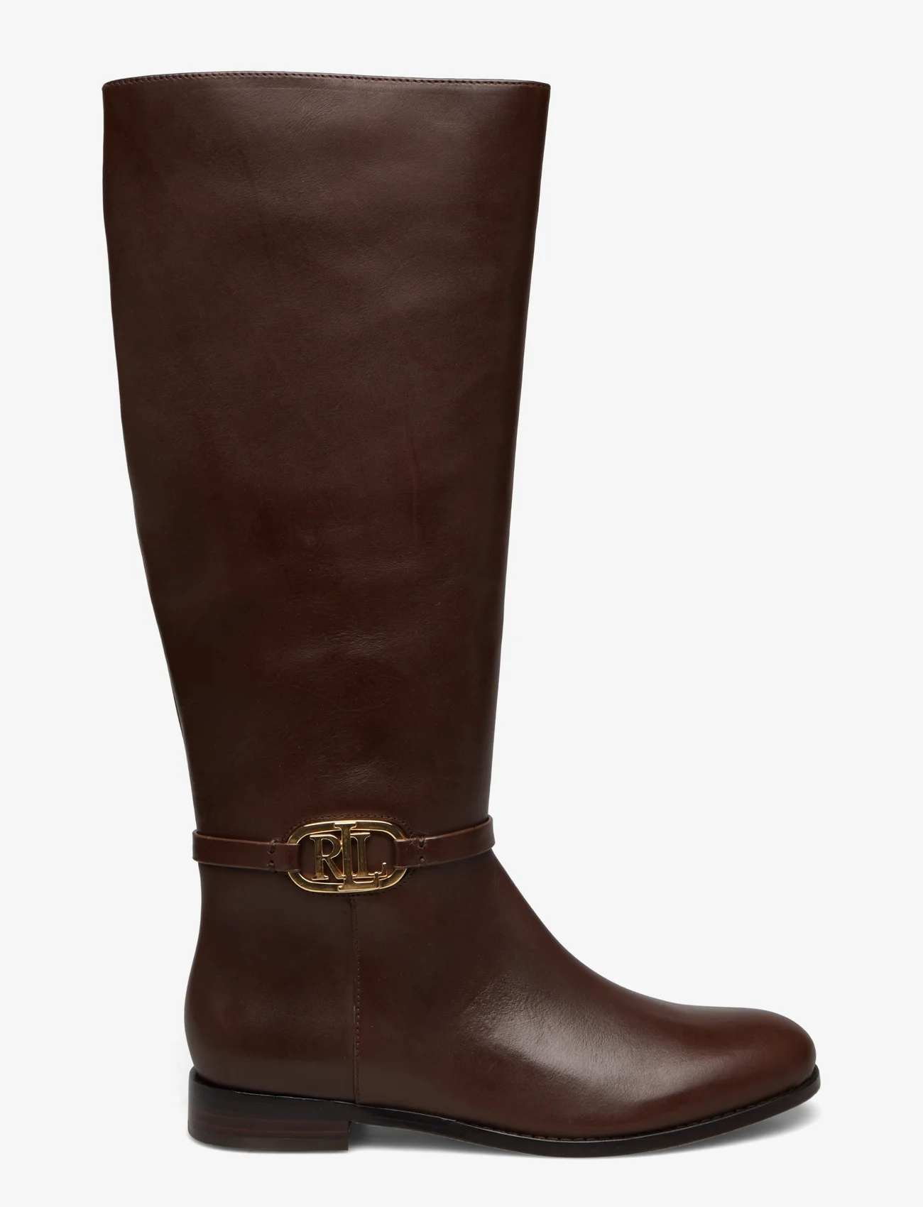Lauren Ralph Lauren - Bridgette Burnished Leather Tall Boot - sievietēm - chestnut brown - 1