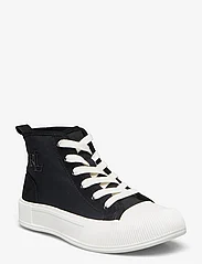 Lauren Ralph Lauren - Dakota Canvas & Suede High-Top Sneaker - sportiska stila apavi ar paaugstinātu potītes daļu - black - 0