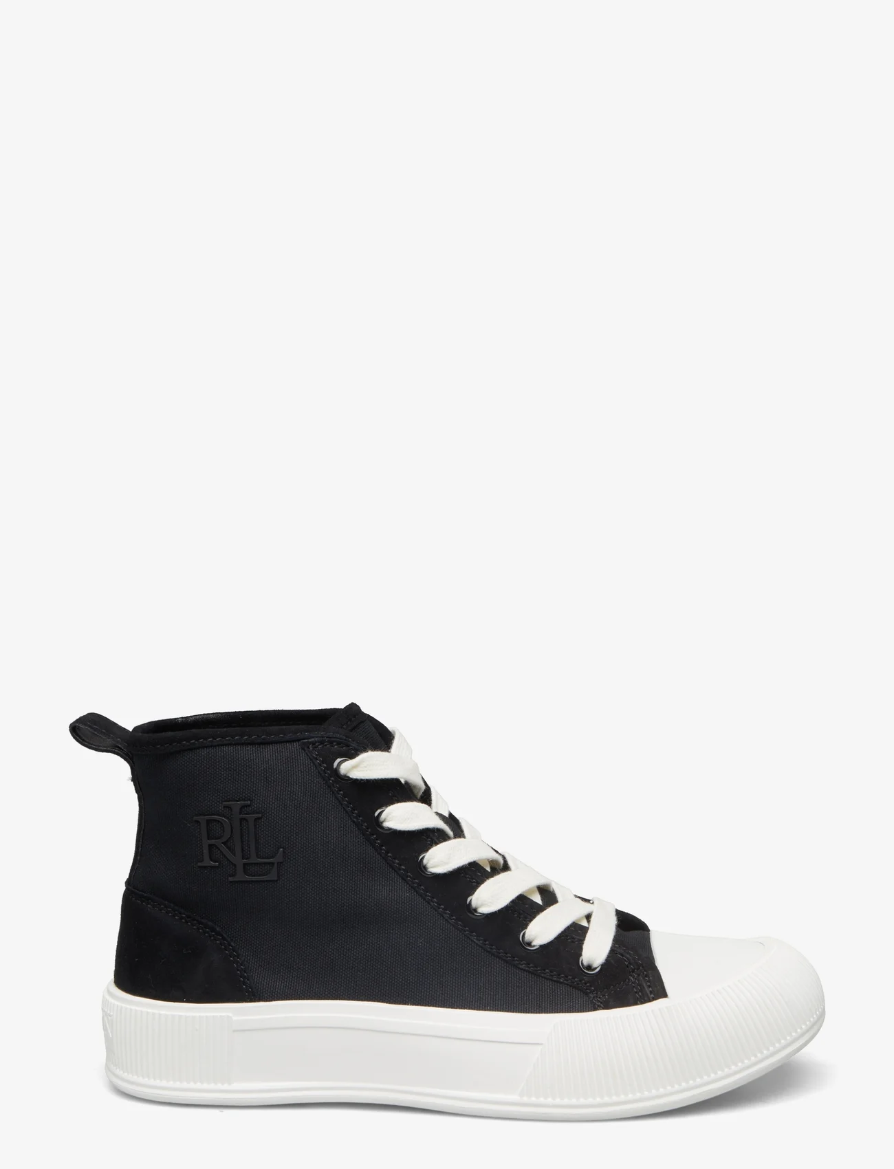 Lauren Ralph Lauren - Dakota Canvas & Suede High-Top Sneaker - sportiska stila apavi ar paaugstinātu potītes daļu - black - 1