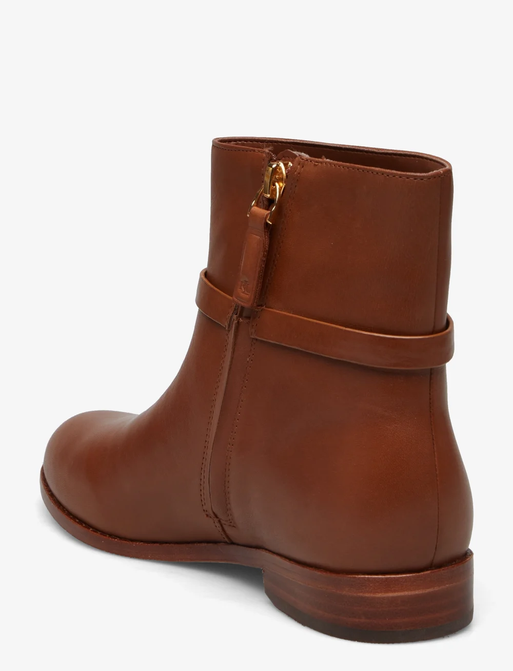 Lauren Ralph Lauren Briela Burnished Leather Bootie Flat ankle boots Boozt