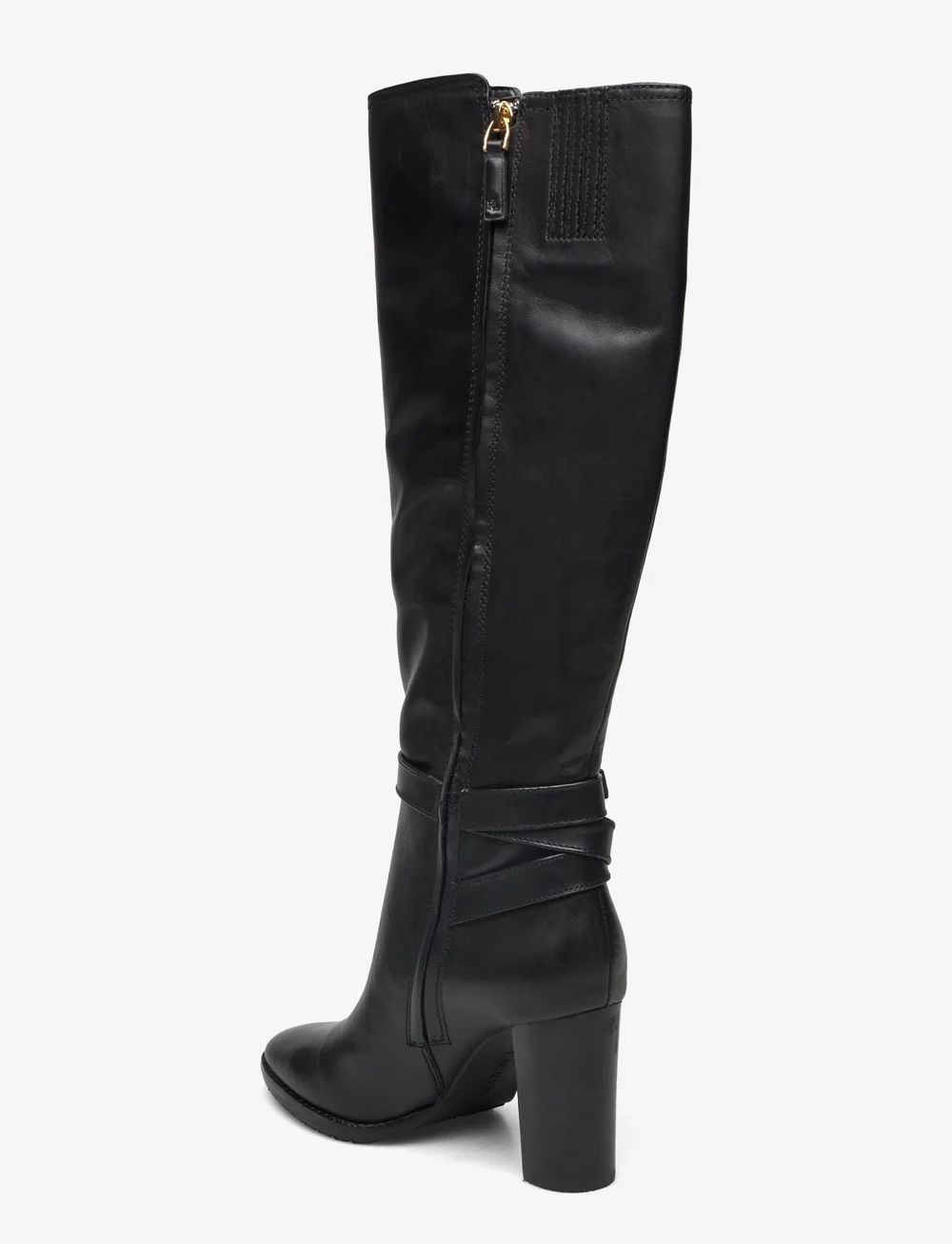 Ralph lauren black knee high boots clearance