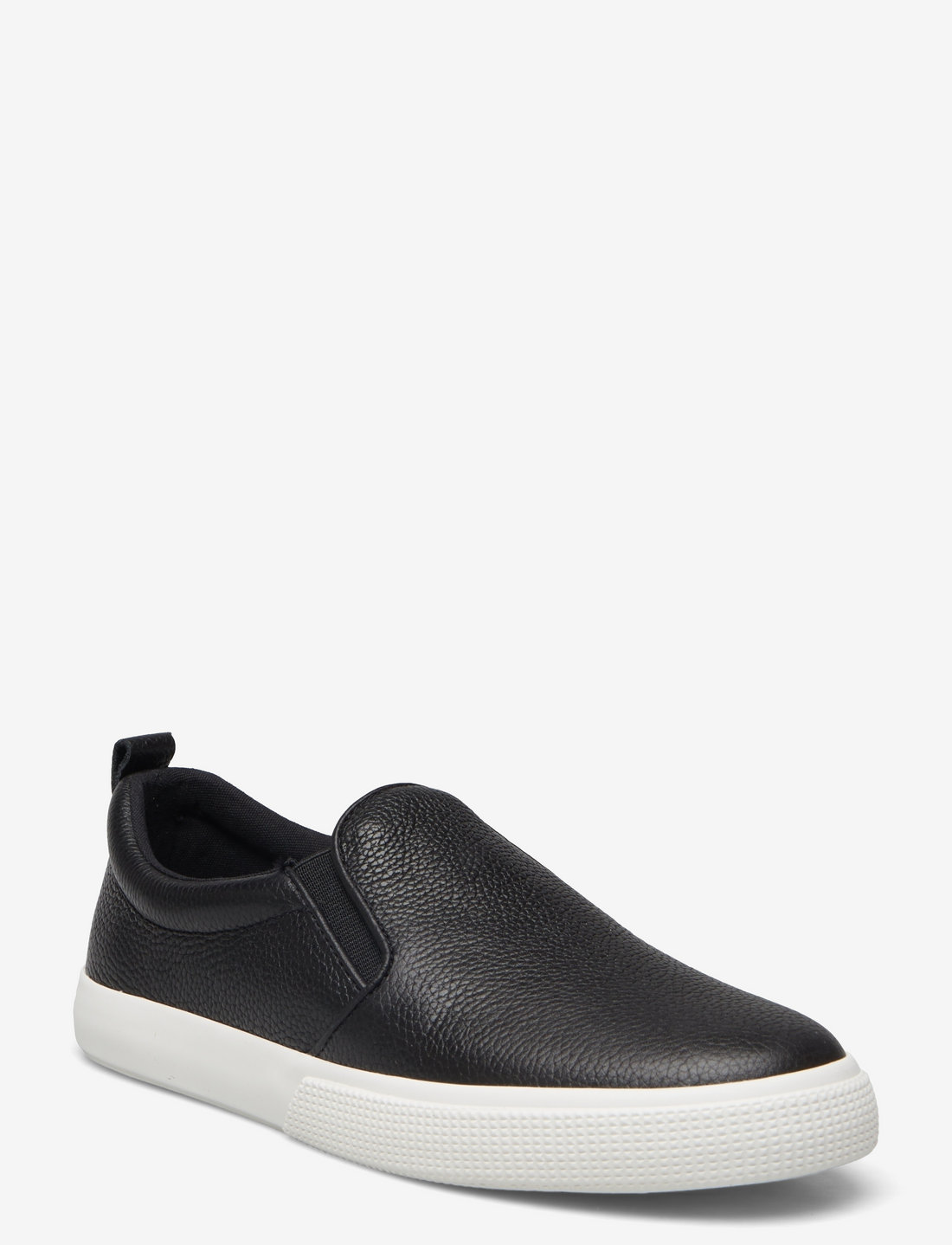 Black leather slip on sneaker cheap