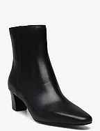 Willa Burnished Leather Bootie - BLACK