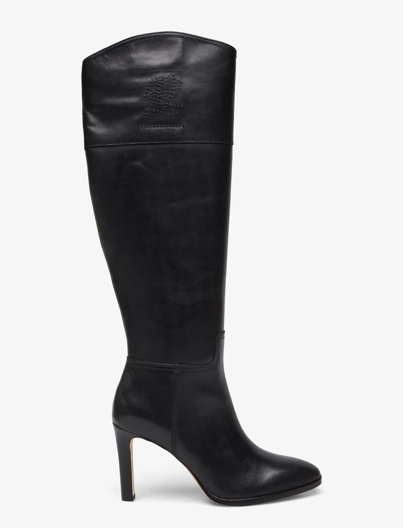 Lauren Ralph Lauren - Page Burnished Leather Tall Boot - knähöga stövlar - black - 1