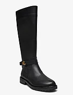 Hallee Tumbled Leather Tall Boot - BLACK