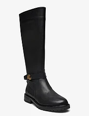 Lauren Ralph Lauren - Hallee Tumbled Leather Tall Boot - sievietēm - black - 0