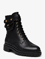 Cammie Burnished Leather Boot - BLACK