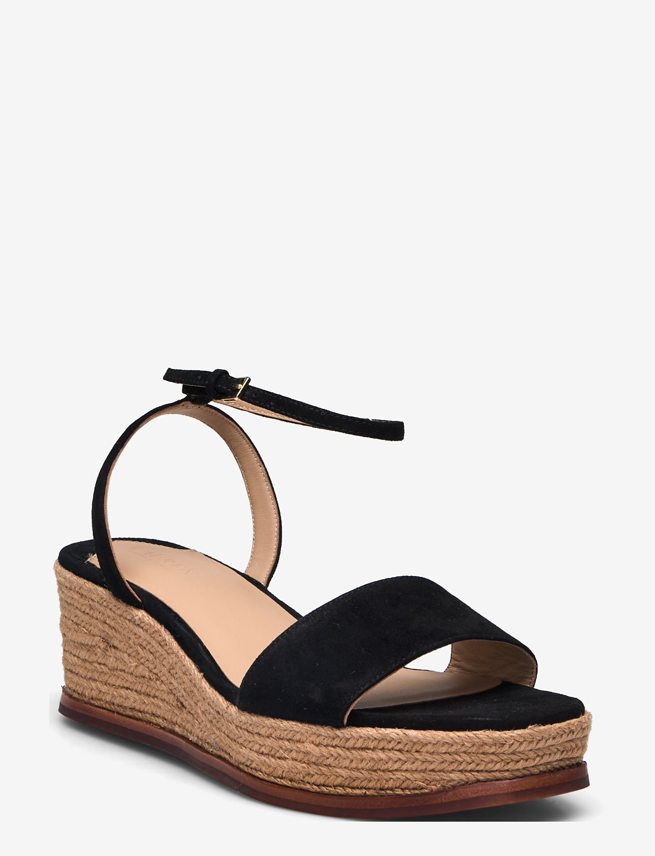 Lauren Ralph Lauren - Leona Suede Espadrille - højhælede espadrillos - black - 0