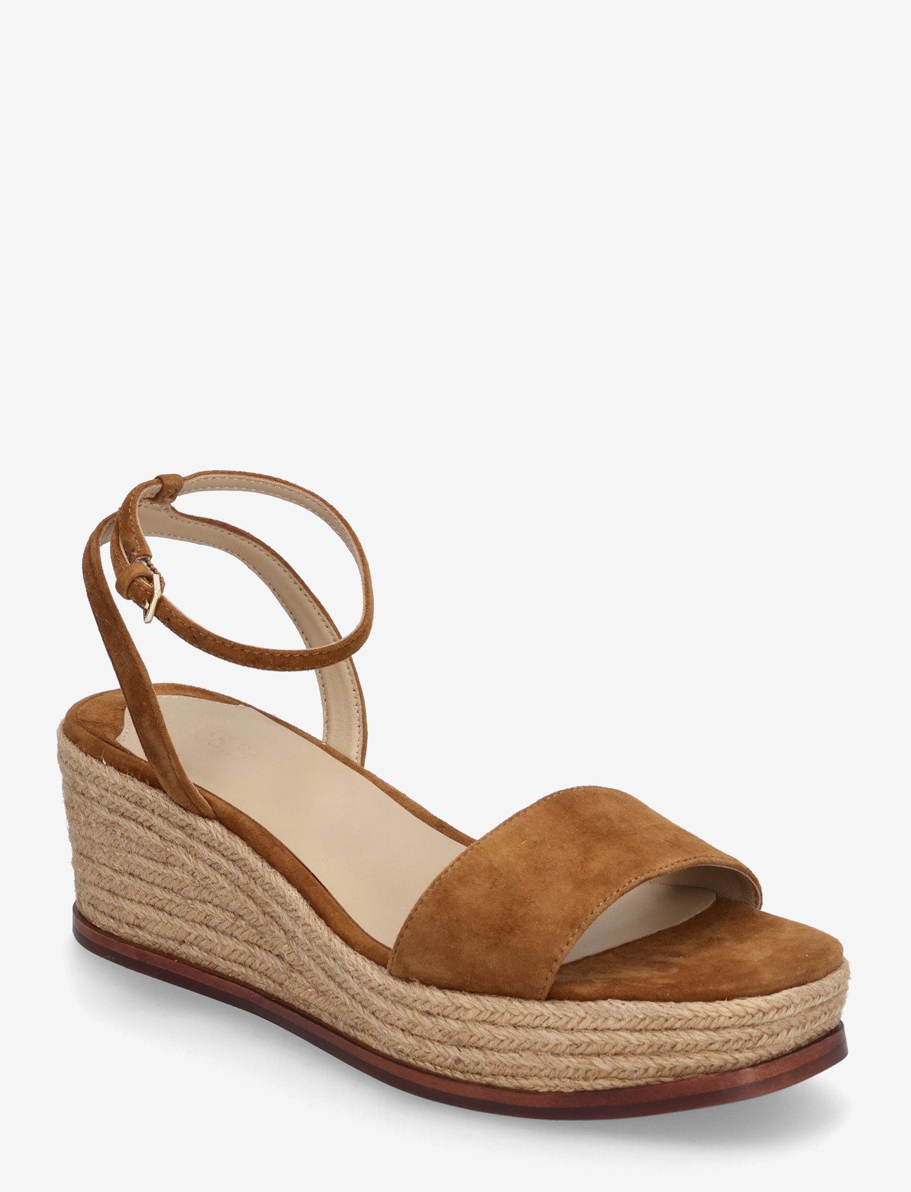 Lauren Ralph Lauren - Leona Suede Espadrille - højhælede espadrillos - whiskey - 0
